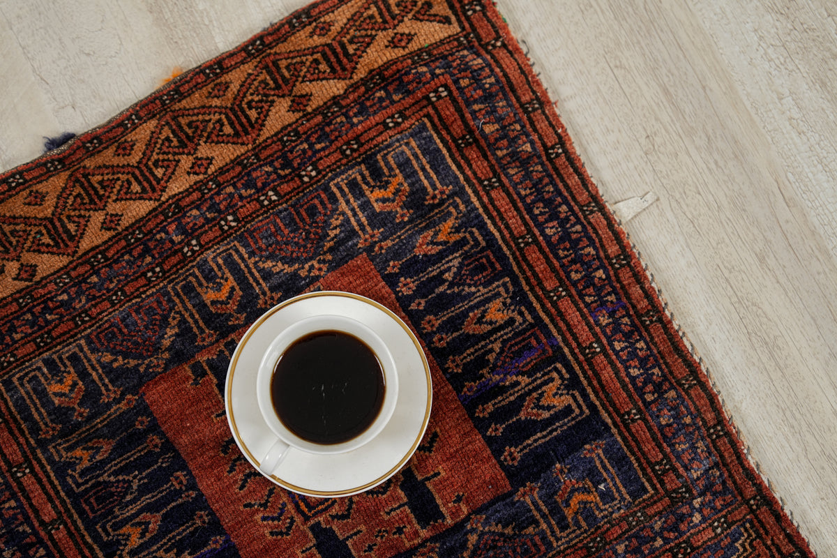 Vintage Baloch Bag face Rug 1'9" x 1'8"