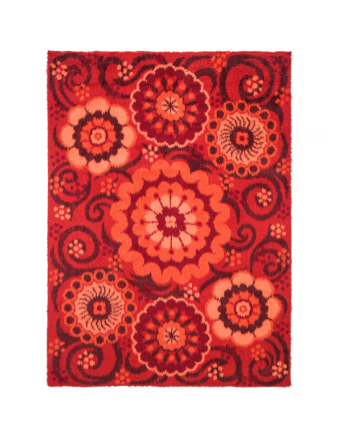 Vintage Scandinavian Rya Rug 7'4" x 5'6"