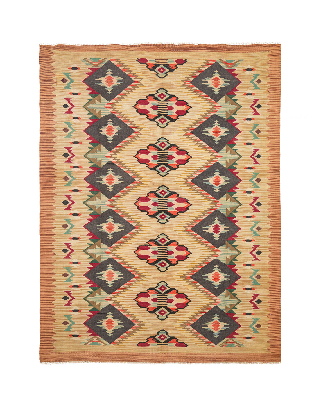 Vintage Polish Kilim 8'7" x 6'7"