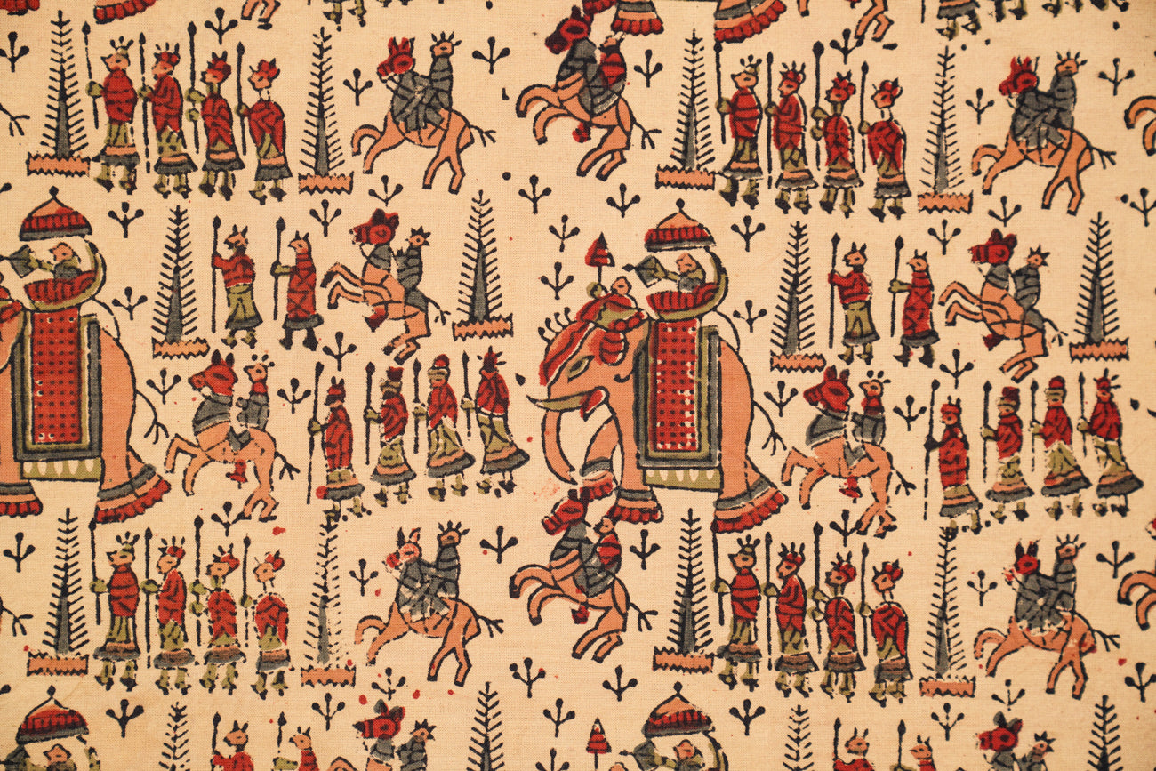 Vintage Mughal Block Print Textile 9'3" x 9'9"