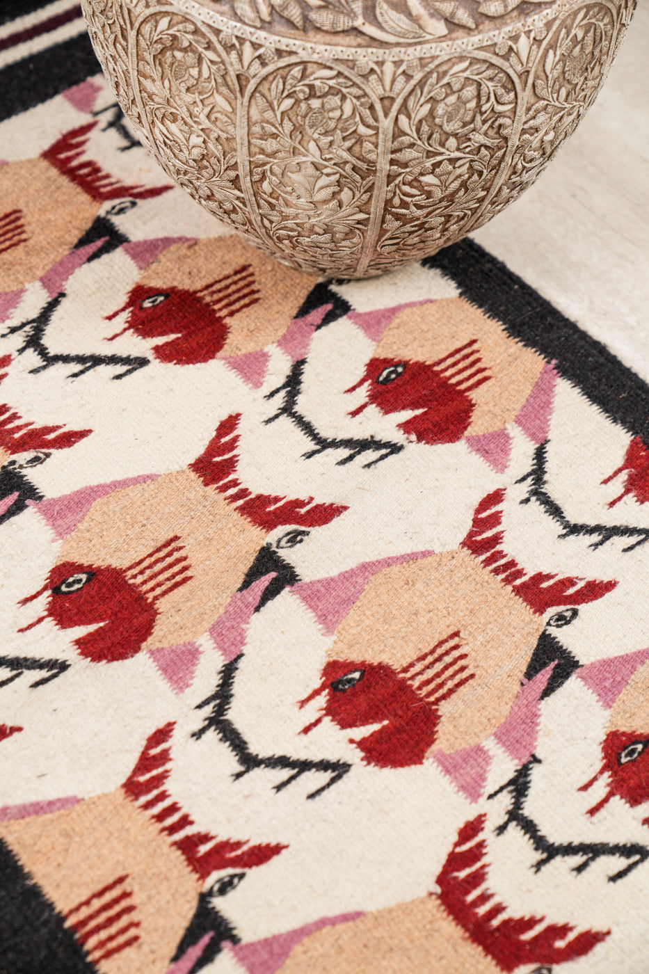 Vintage South American Escher Kilim 3'6" x 1'10"
