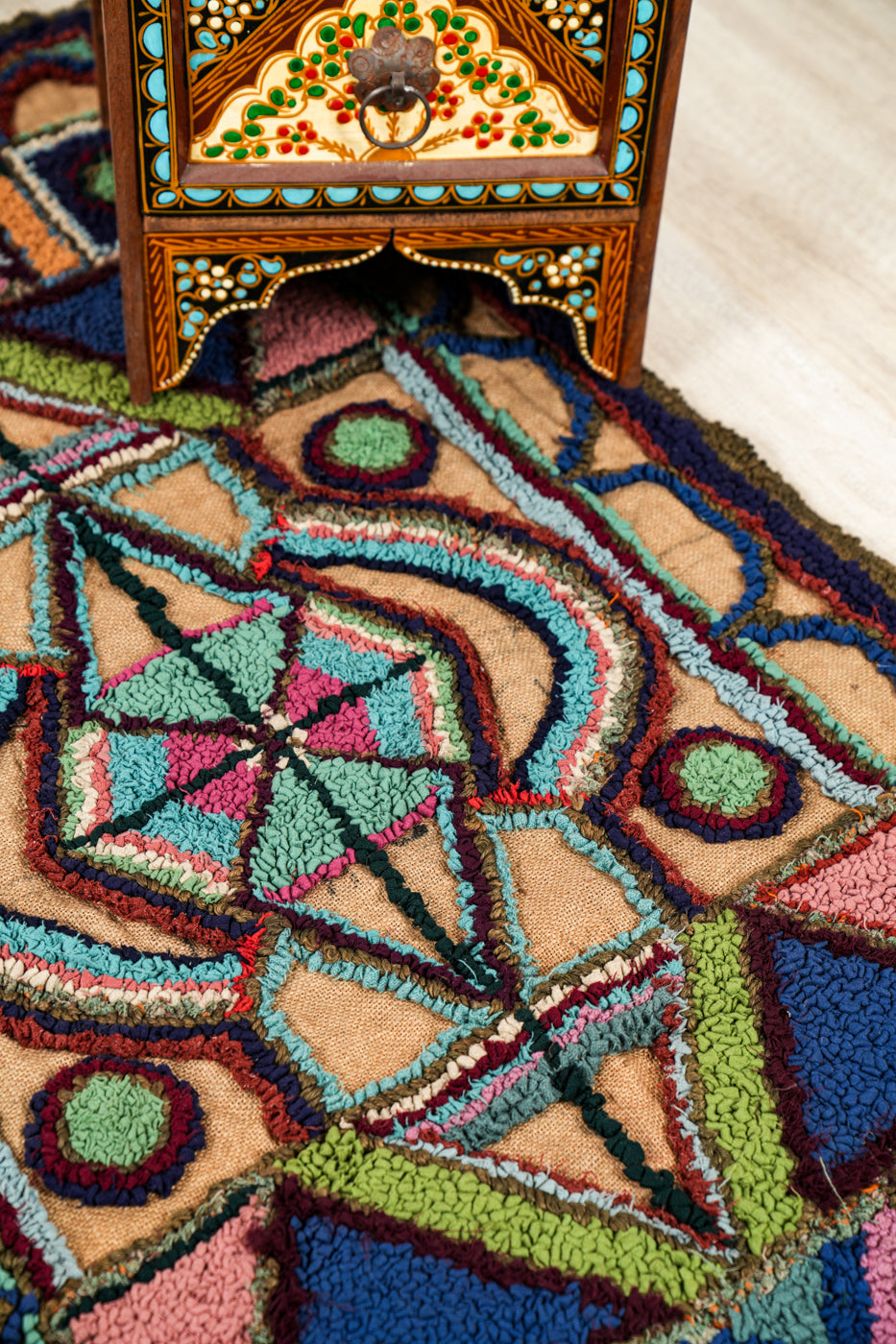 Vintage European Hook Rug 4'5" x 2'7"