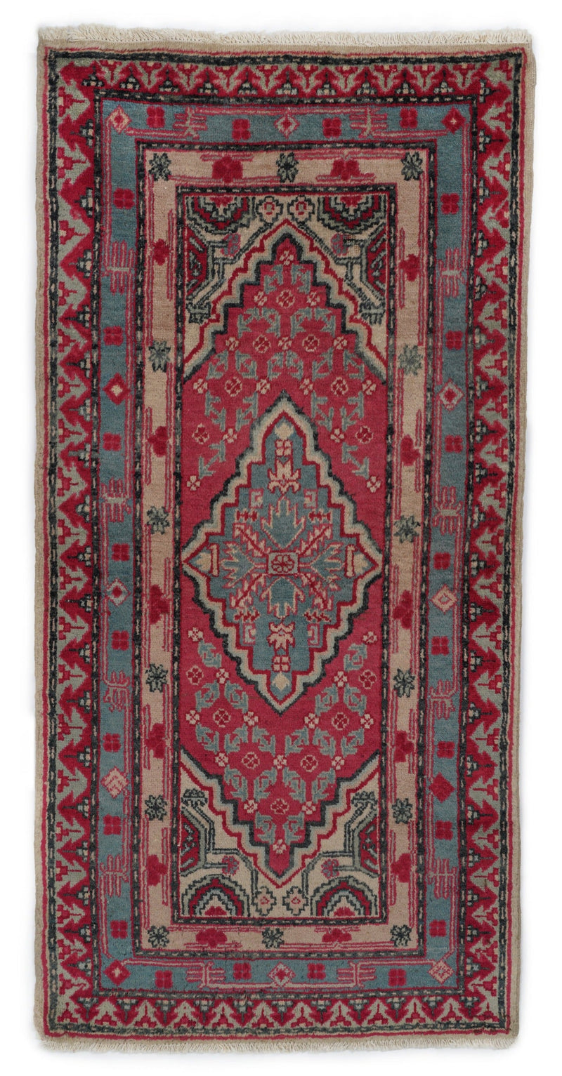 Vintage Turkish Tribal Rug 4'6" x 2'2"