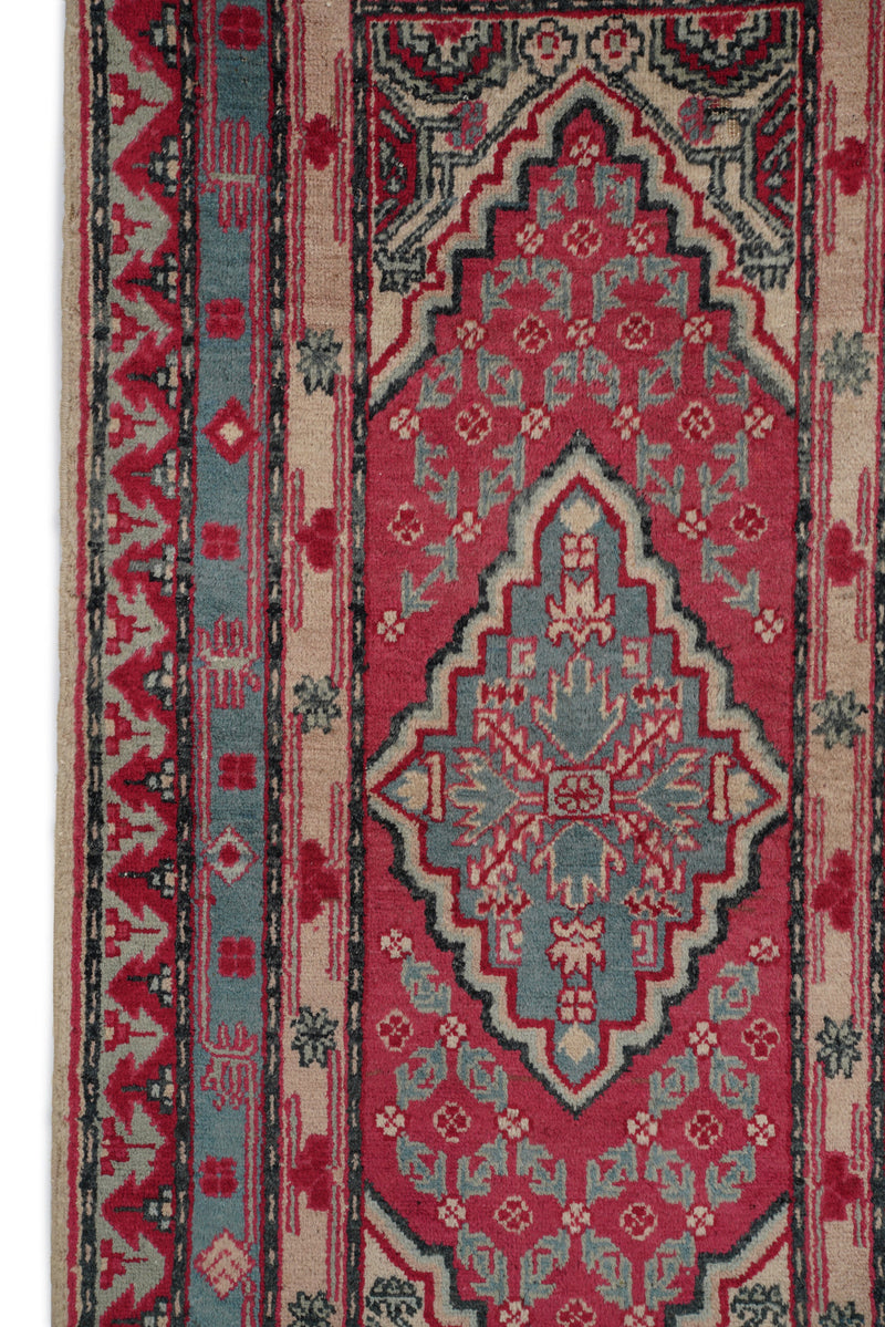 Vintage Turkish Tribal Rug 4'6" x 2'2"