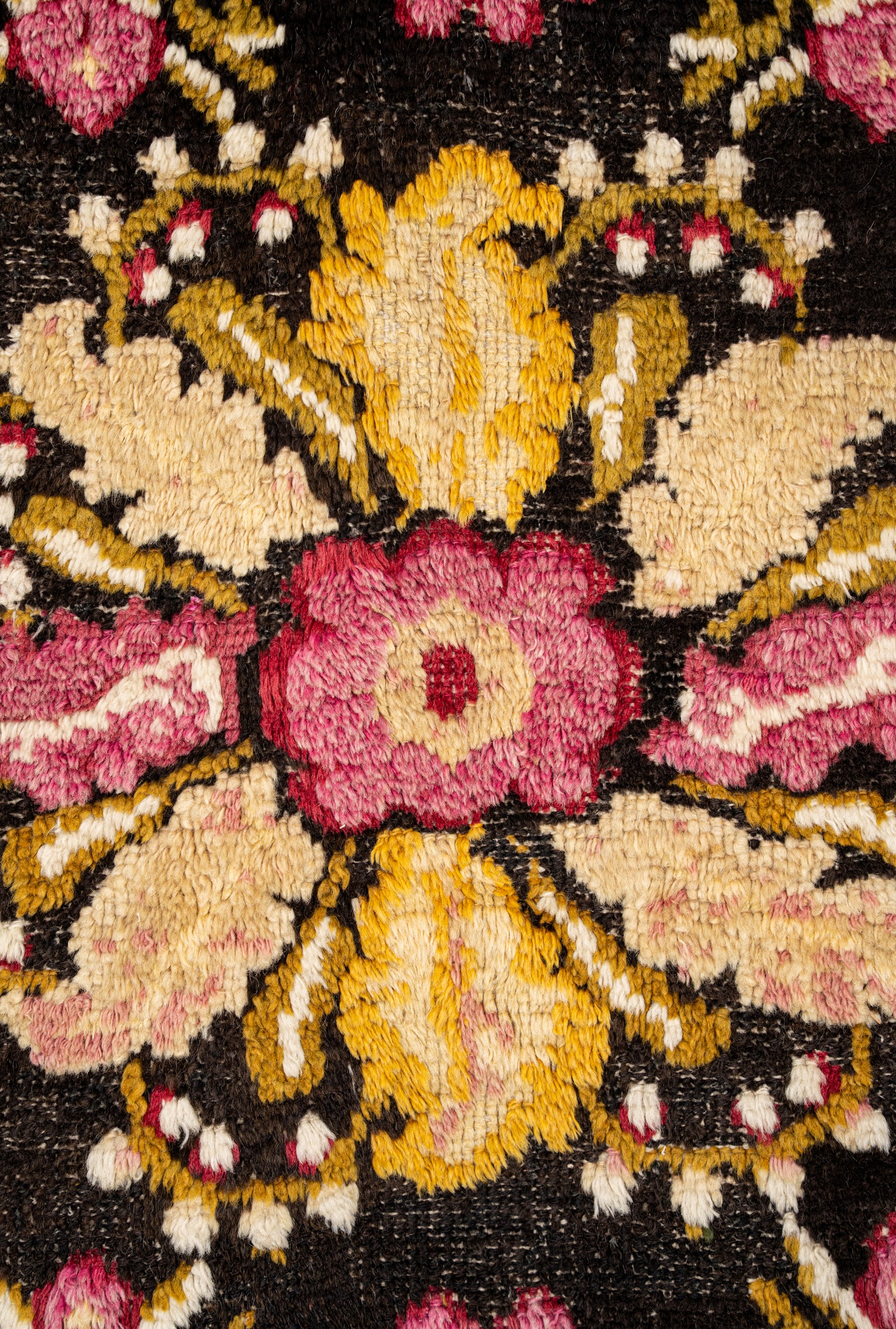 Vintage Turkish Rose Pile Rug 3'8" x 2'7"