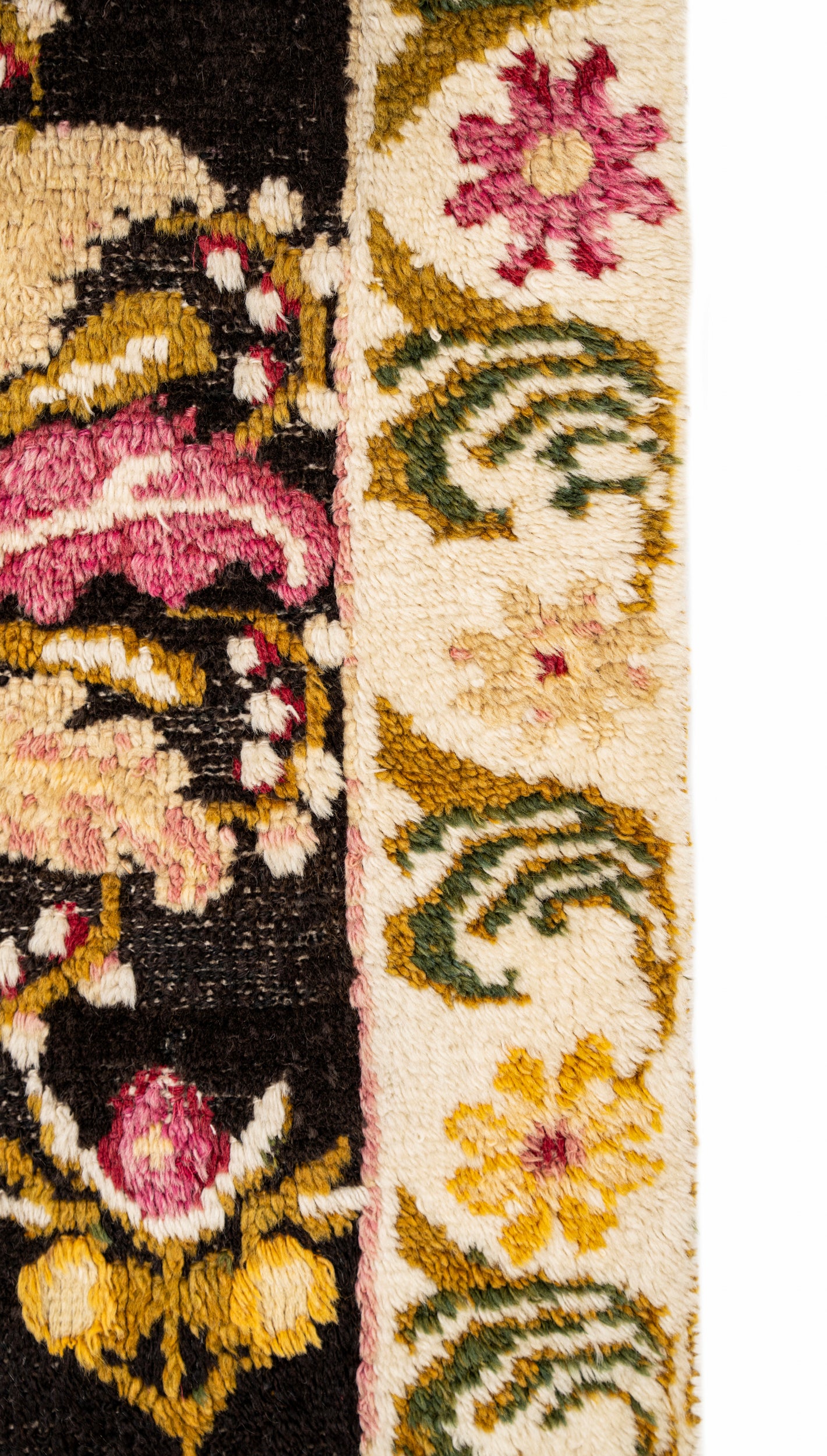 Vintage Turkish Rose Pile Rug 3'8" x 2'7"