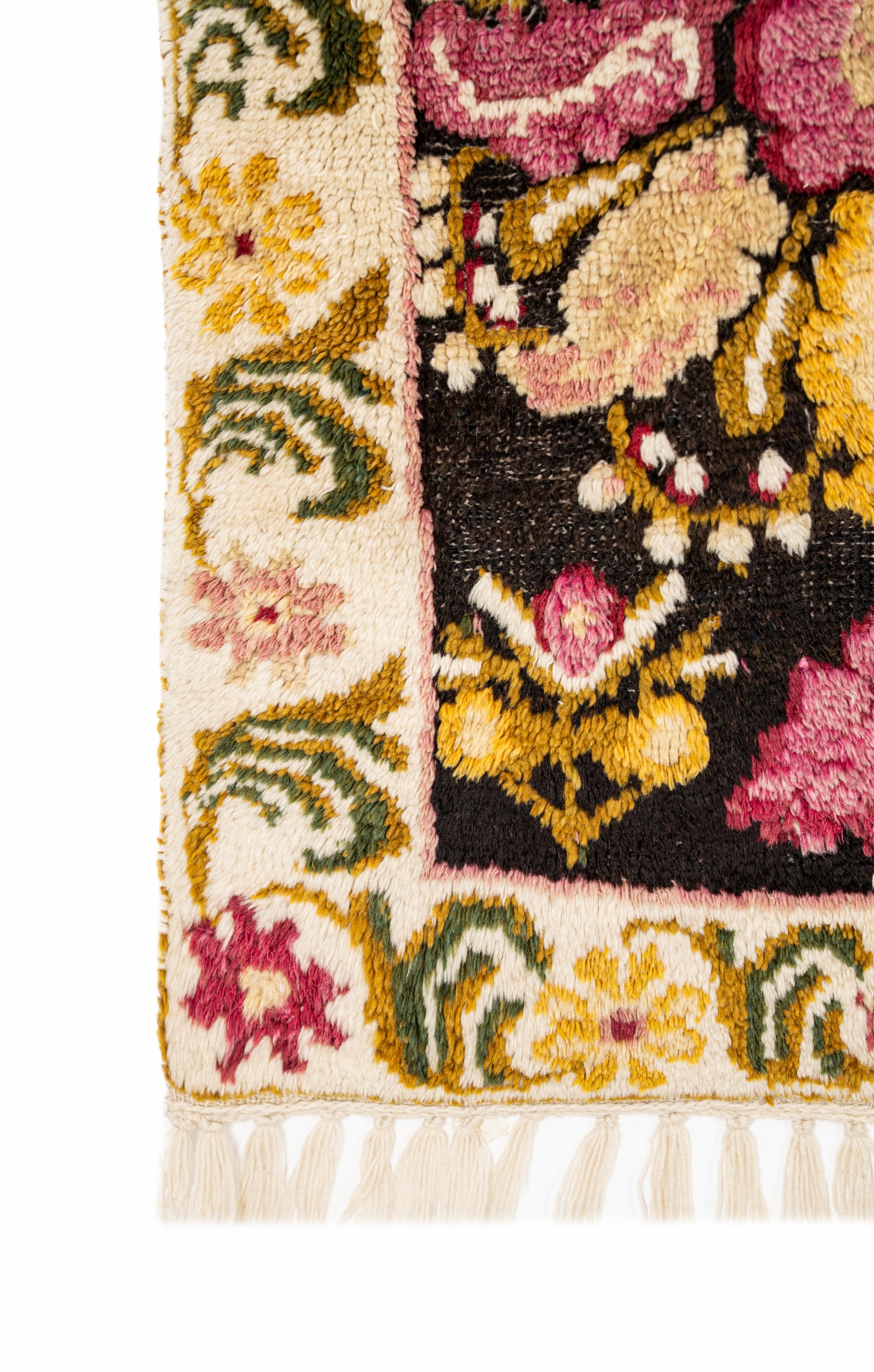 Vintage Turkish Rose Pile Rug 3'8" x 2'7"