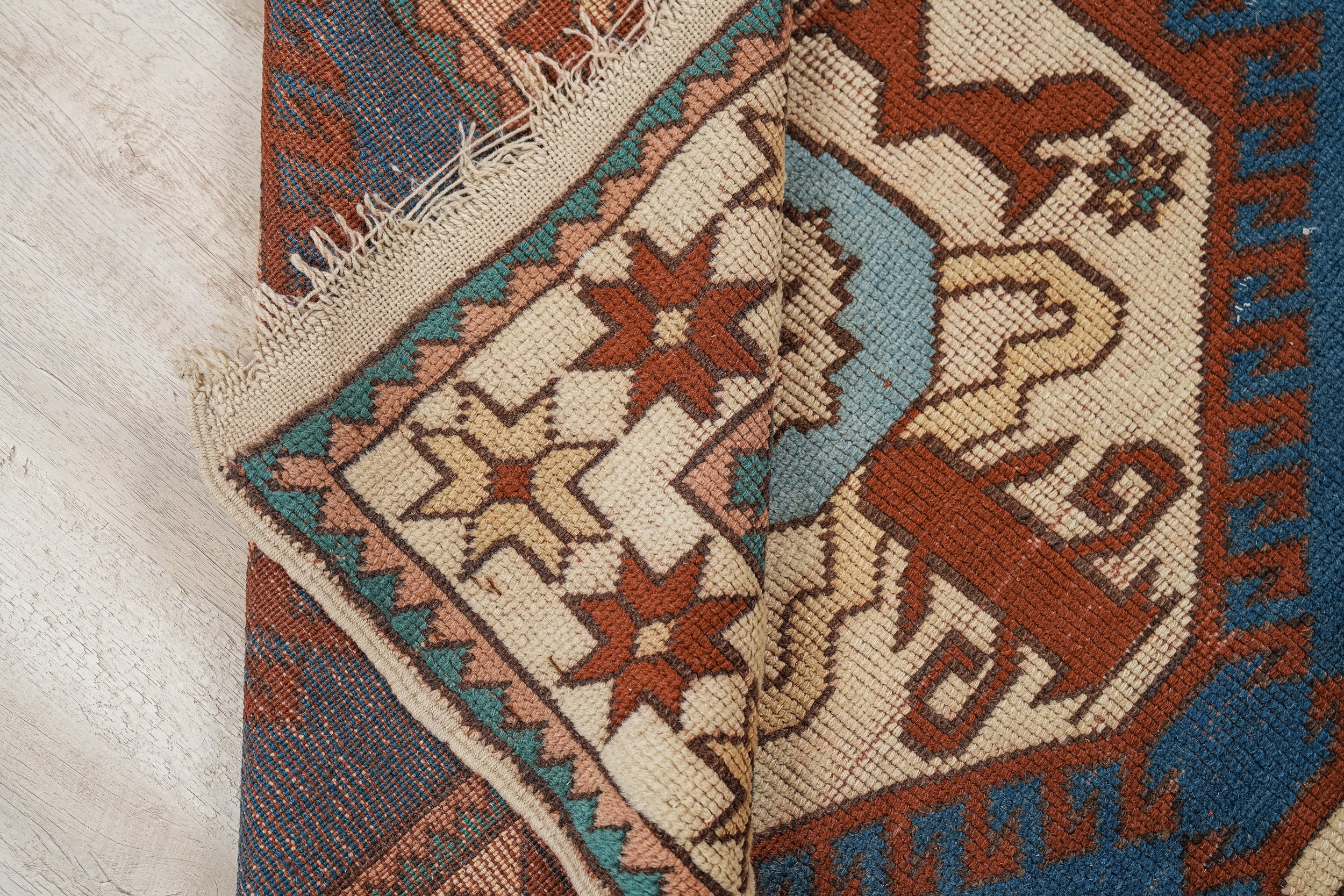 Vintage Turkish Kazak Rug 6'5" x 4'4"