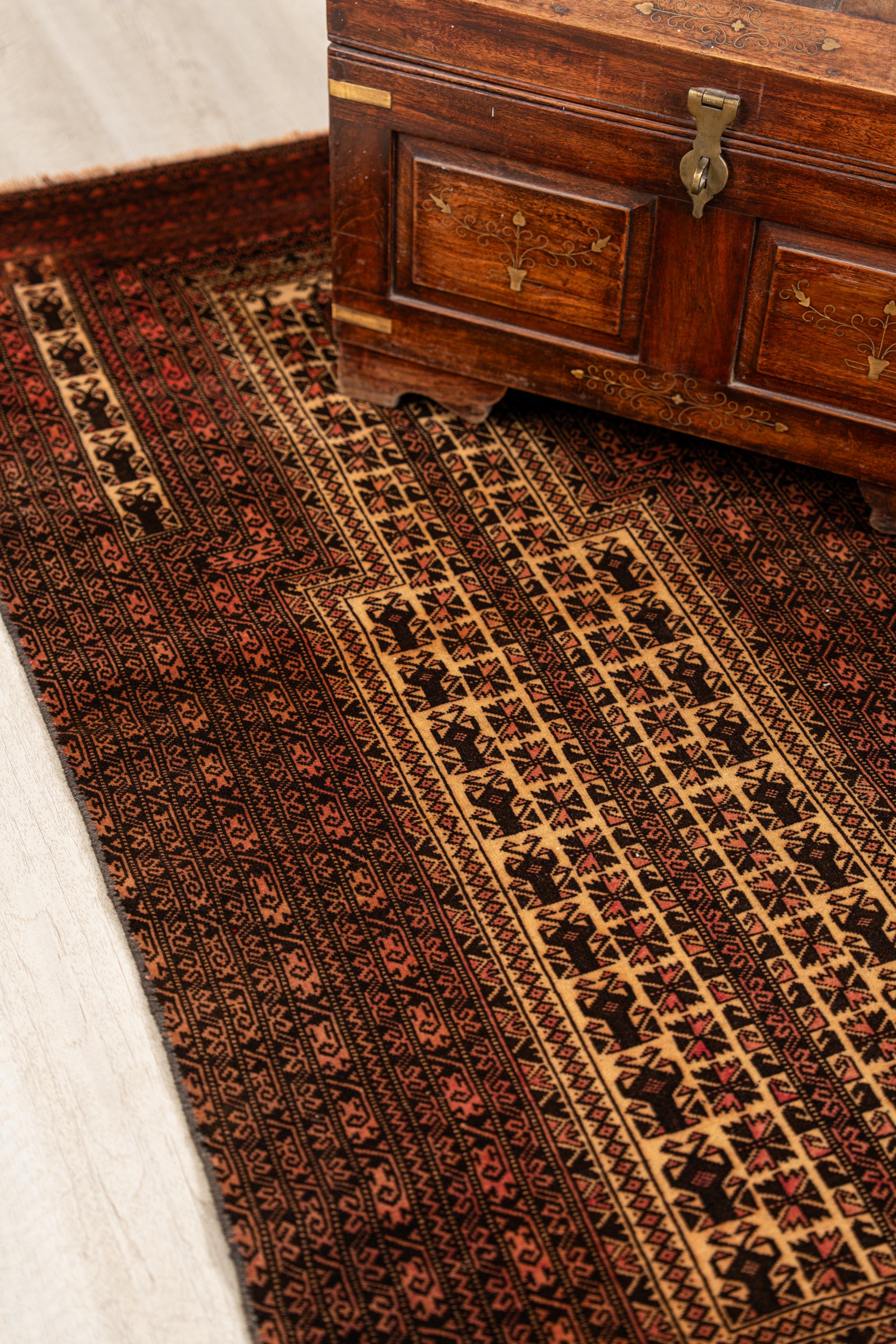 Vintage Turkmen Prayer Rug 4'9" x 3'2"