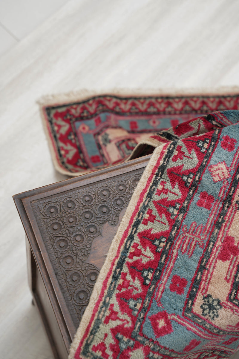 Vintage Turkish Tribal Rug 4'6" x 2'2"