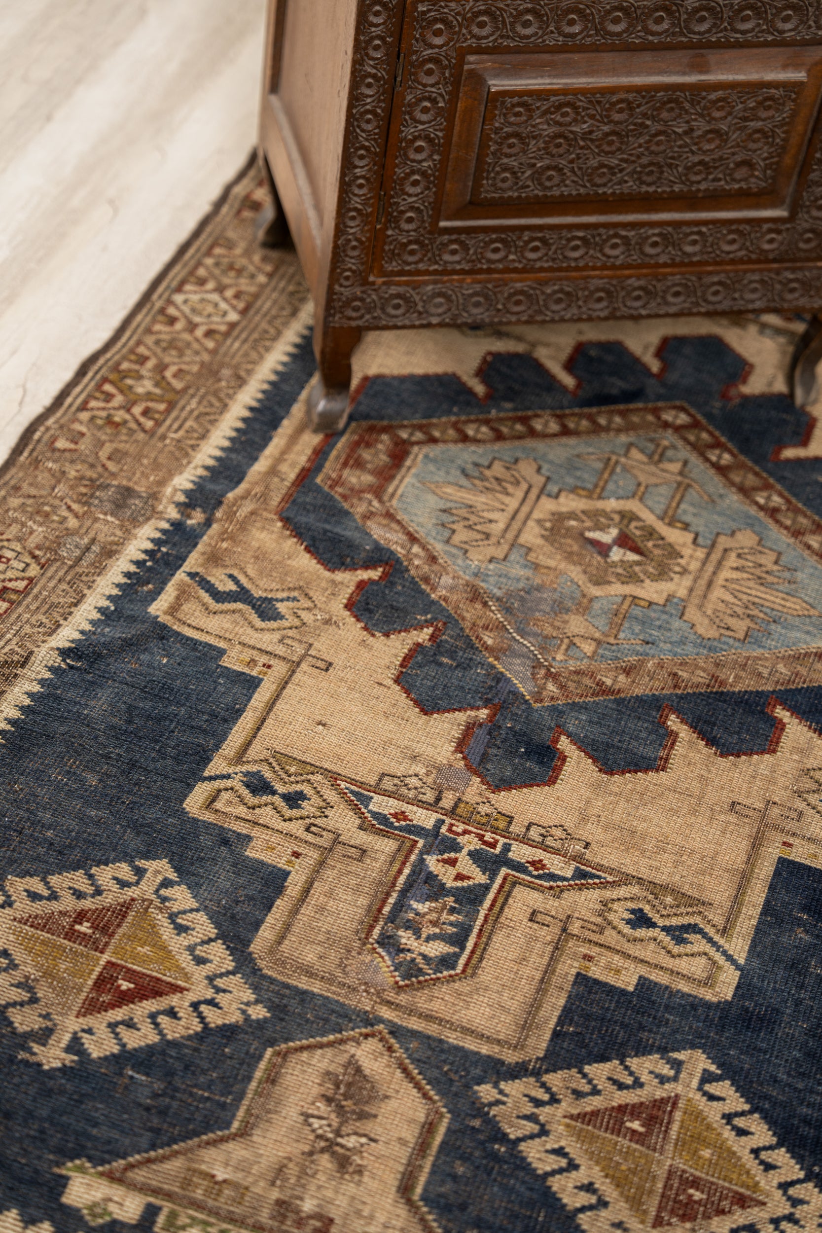 Antique Caucasian Shirvan Rug 4'7" x 2'10"