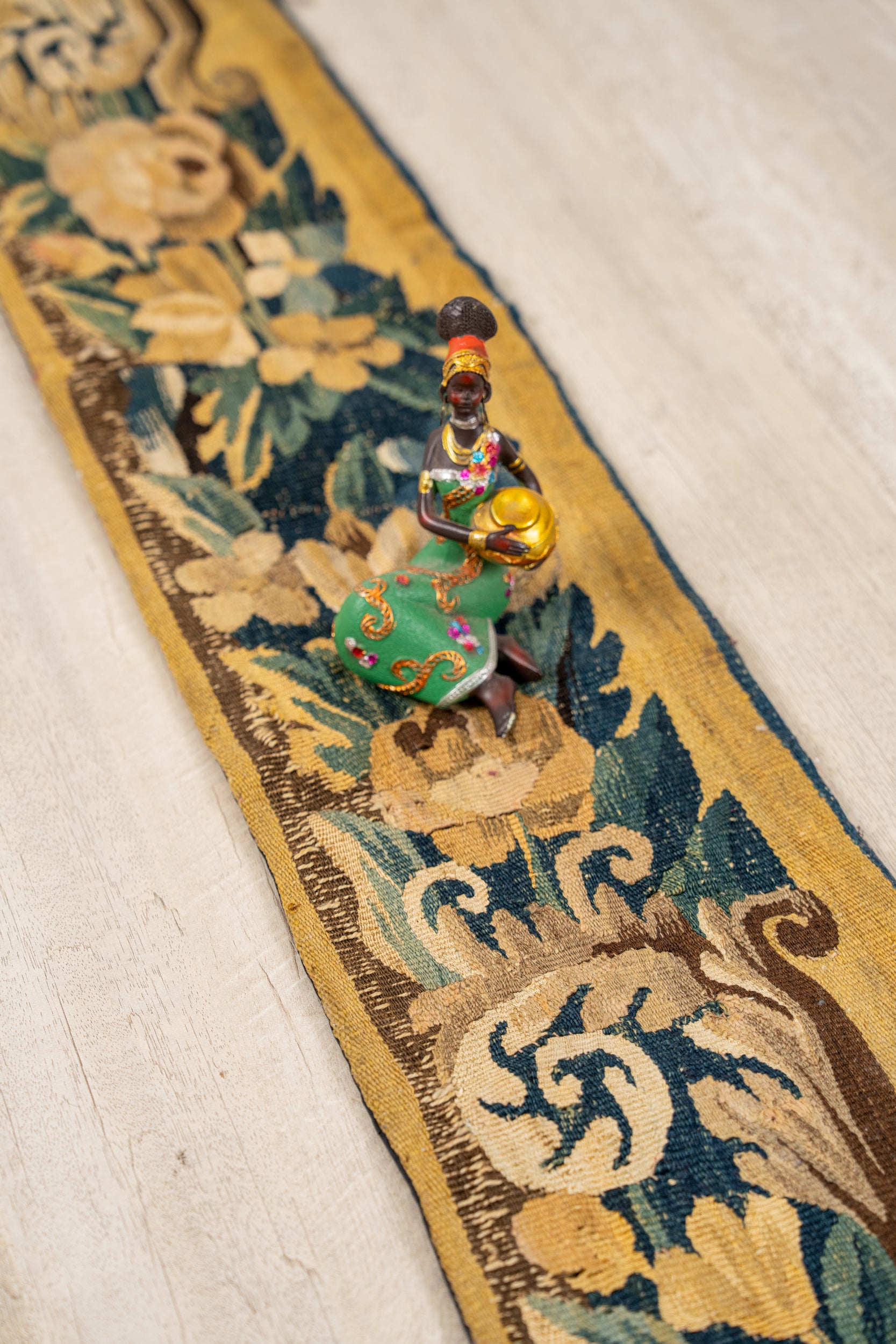 Antique Brussels Tapestry fragment 4' X 8"