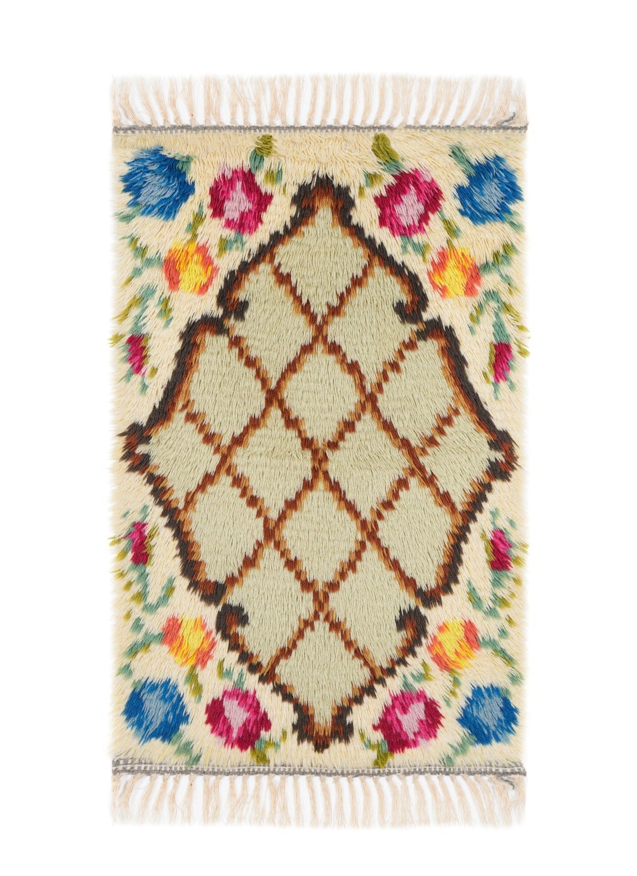 Vintage Scandinavian Rya Rug 3' x 2'