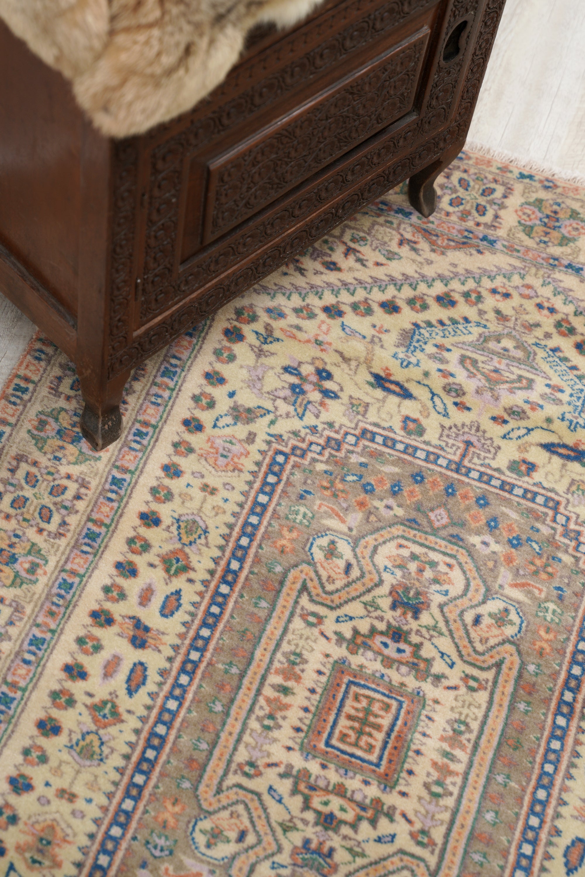 Vintage Kashmir Rug 3'10" x 2'6"