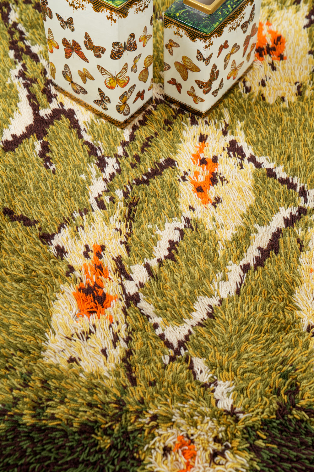Vintage Scandinavian Rya Rug 5'4" x 3'8"