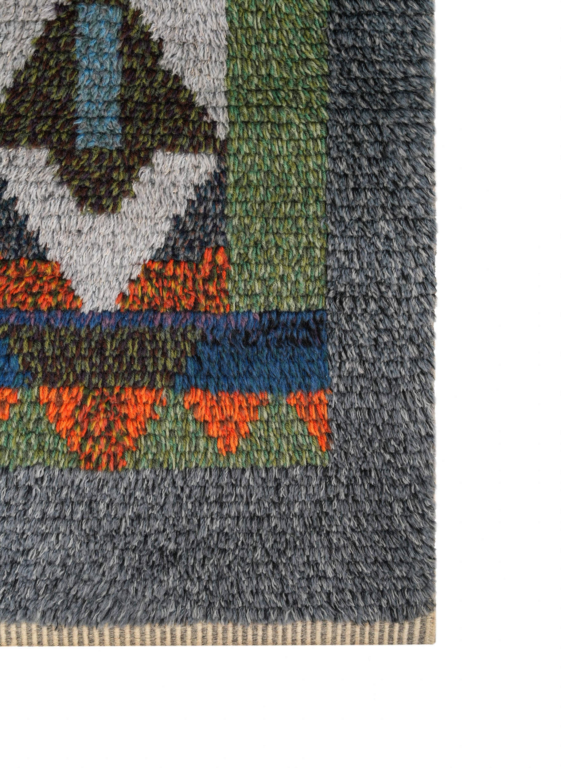 Vintage Scandinavian Rya Rug 3'5" x 1'10"