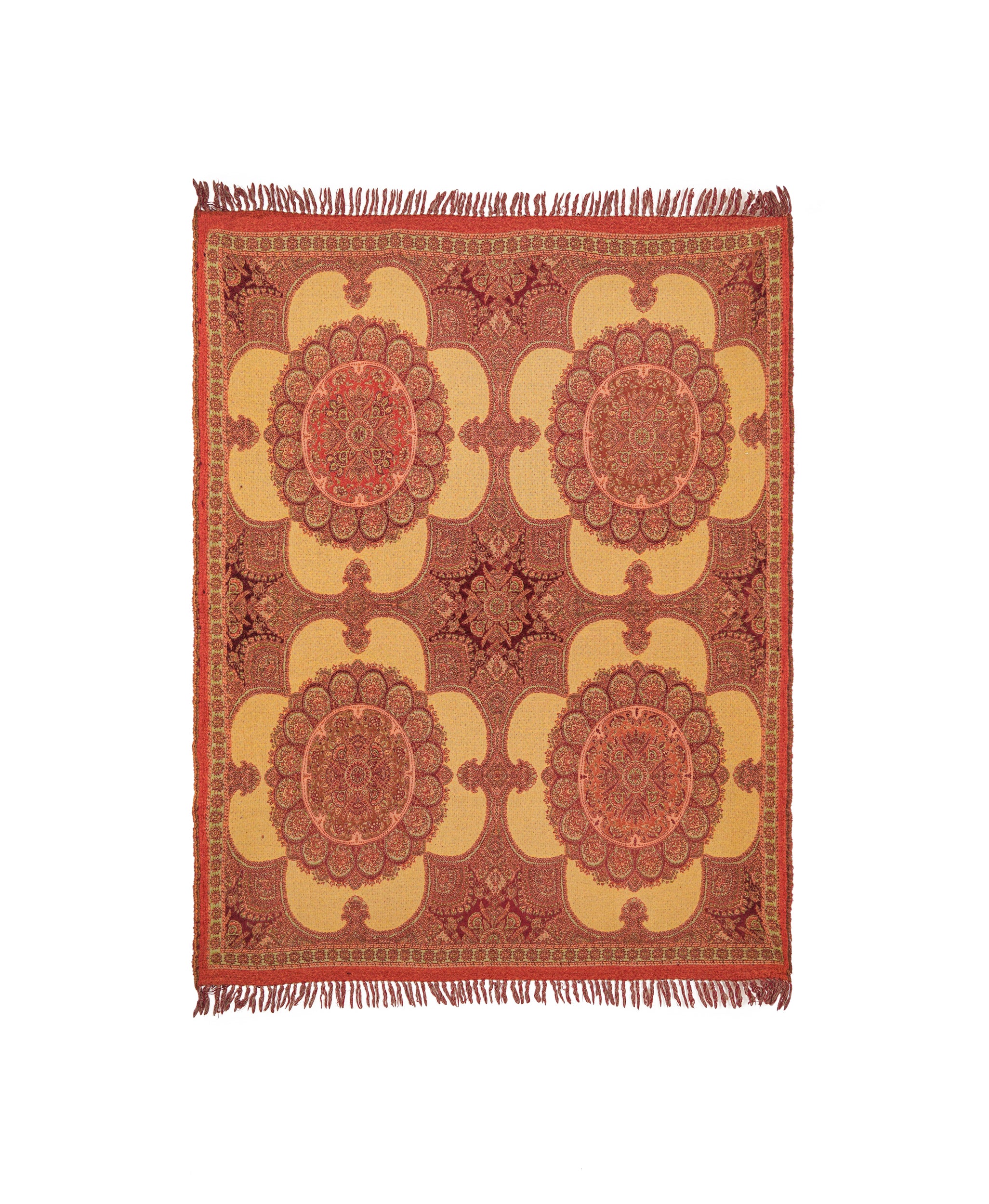 Vintage French Double Sided Jacquard Textile 5'4" X 4'