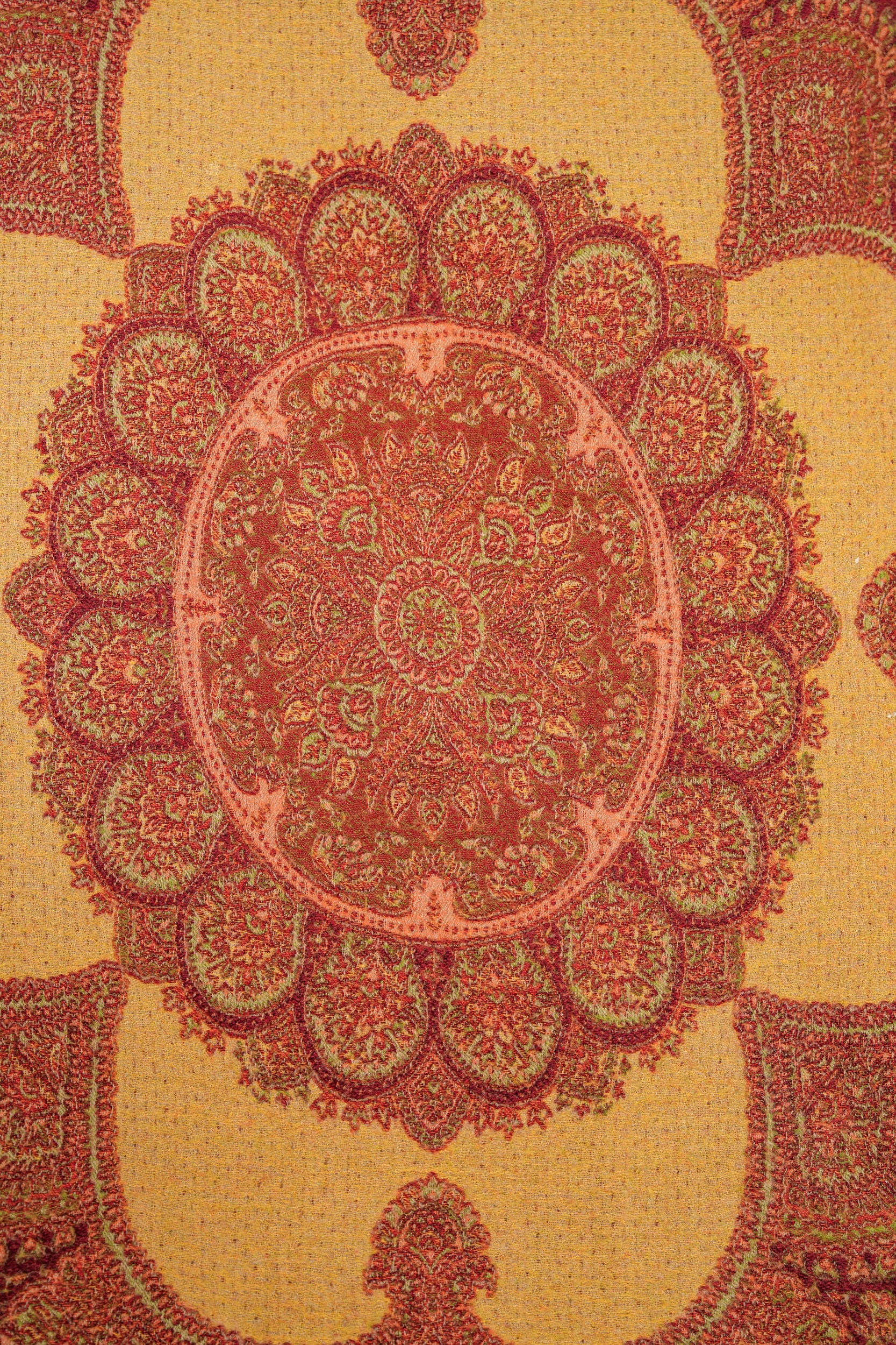 Vintage French Double Sided Jacquard Textile 5'4" X 4'