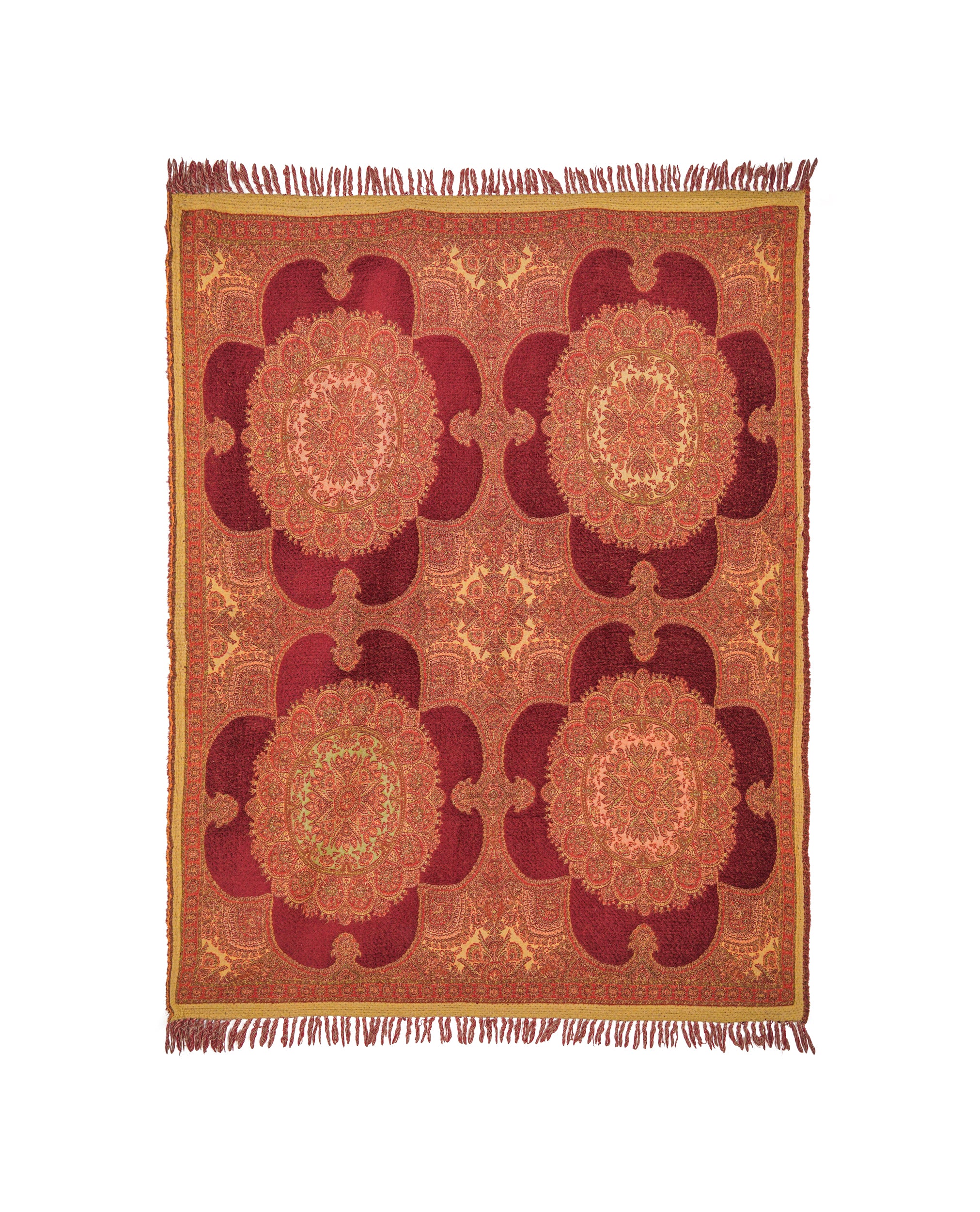 Vintage French Double Sided Jacquard Textile 5'4" X 4'