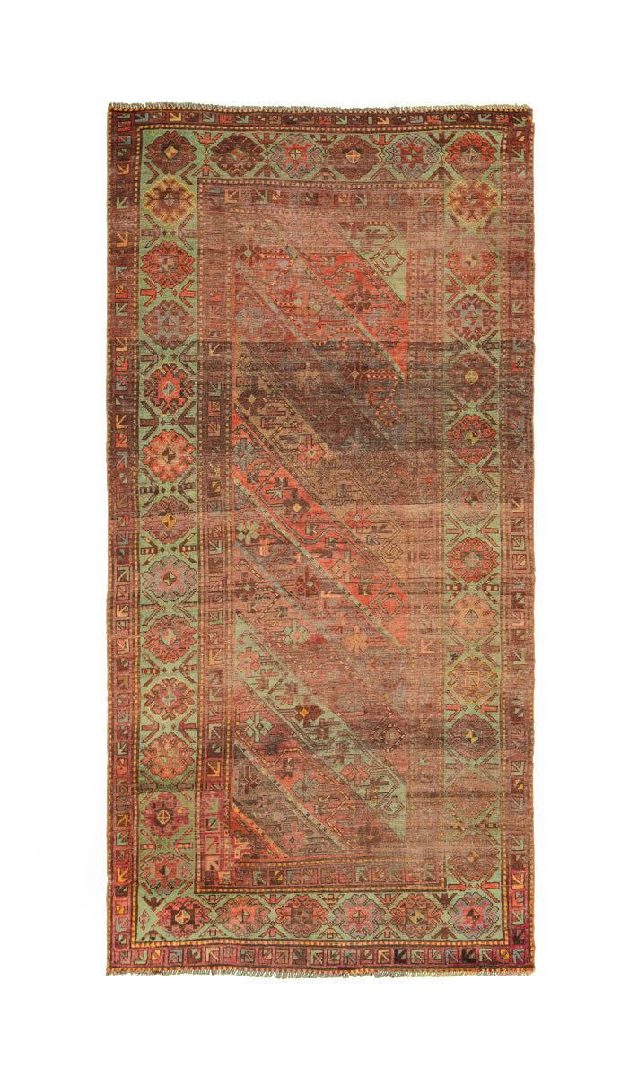 ANTIQUE CAUCASIAN GENDJE KAZAK RUG 10'2" x 4'9"