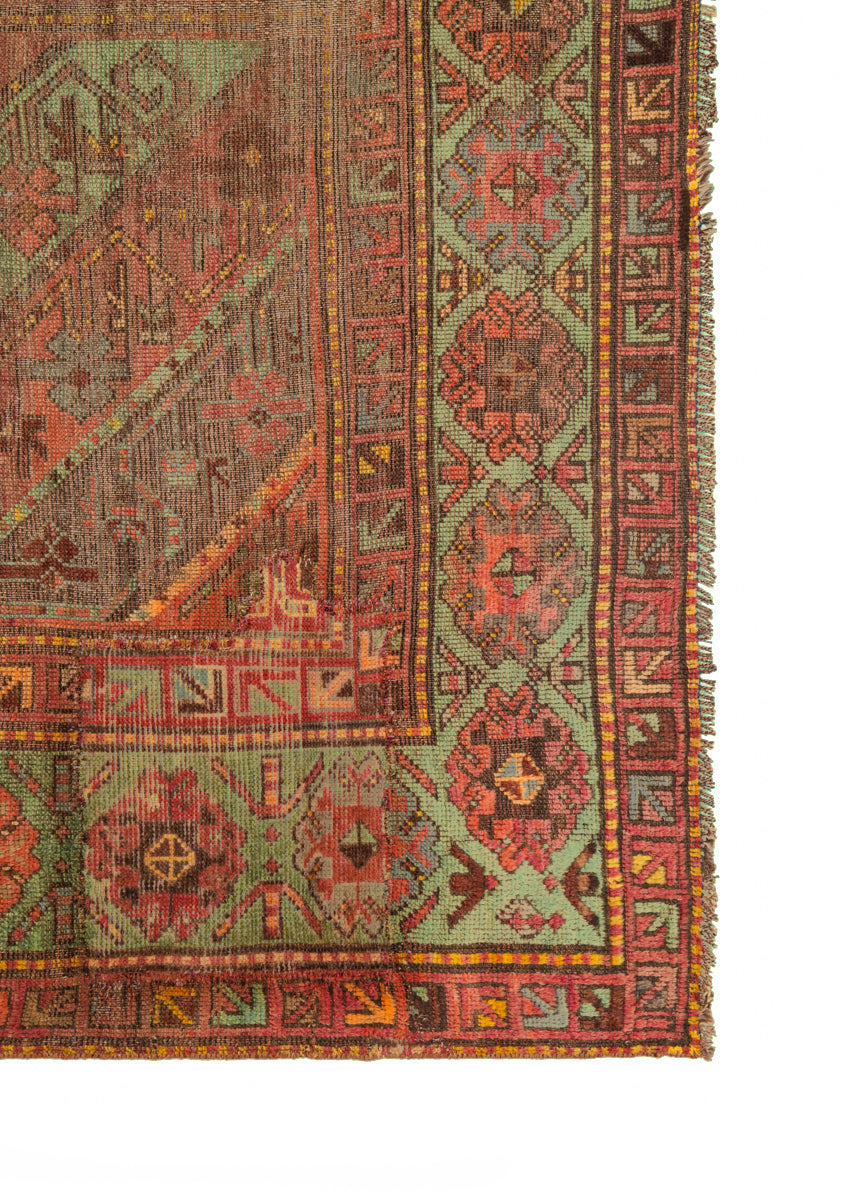ANTIQUE CAUCASIAN GENDJE KAZAK RUG 10'2" x 4'9"