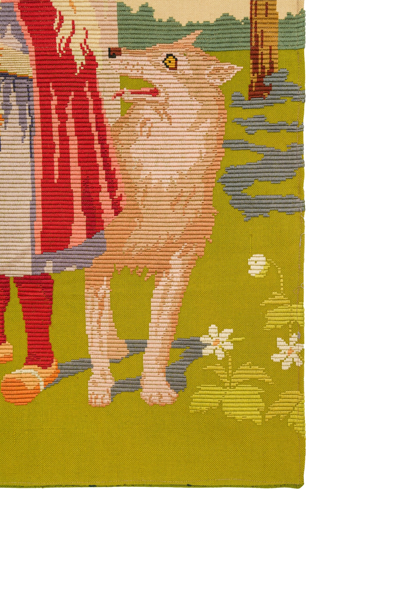 Vintage Scandinavian Tapestry Textile 3'9" x 4'2"