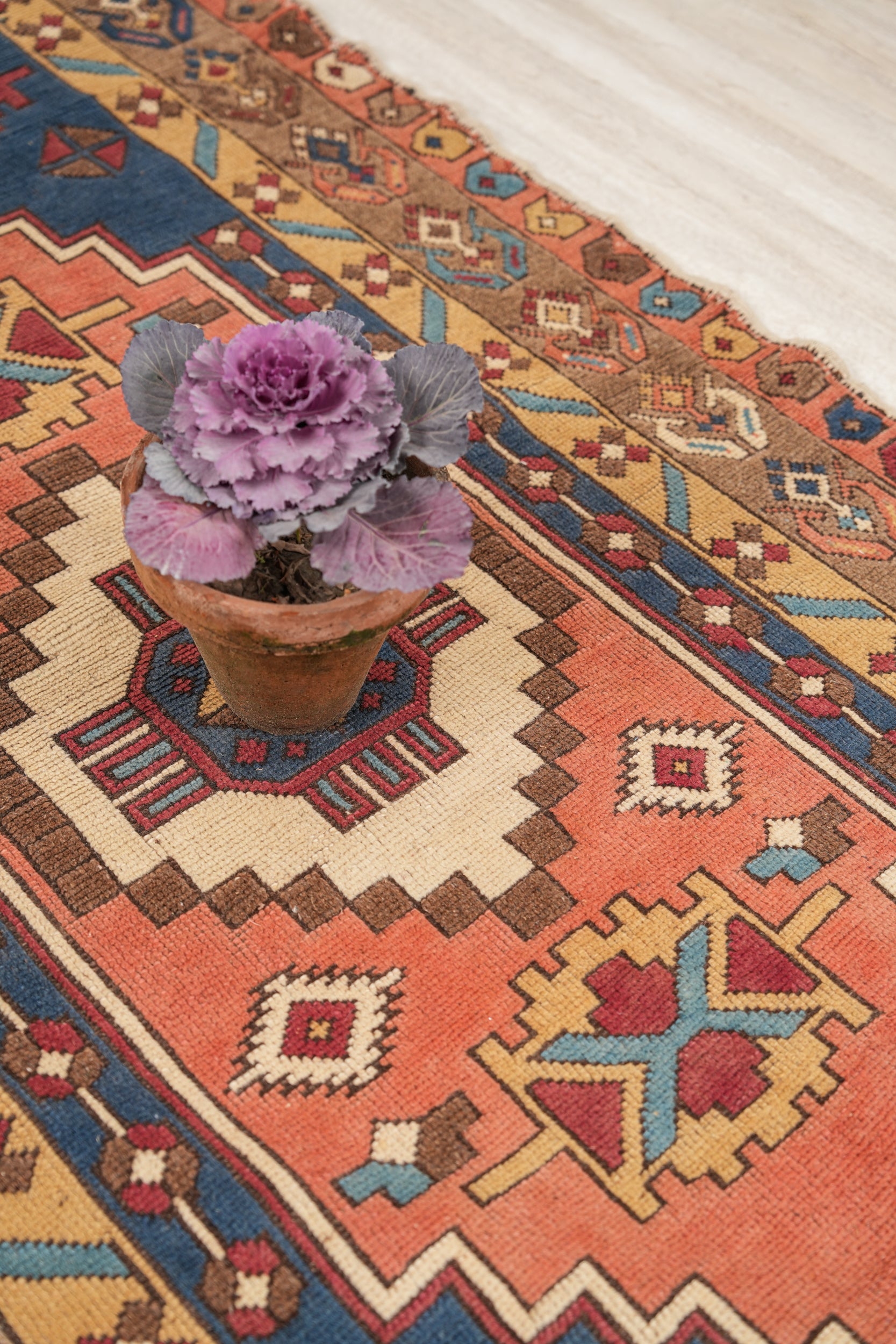 Vintage Turkish Kazak Rug 7'2" X 4'