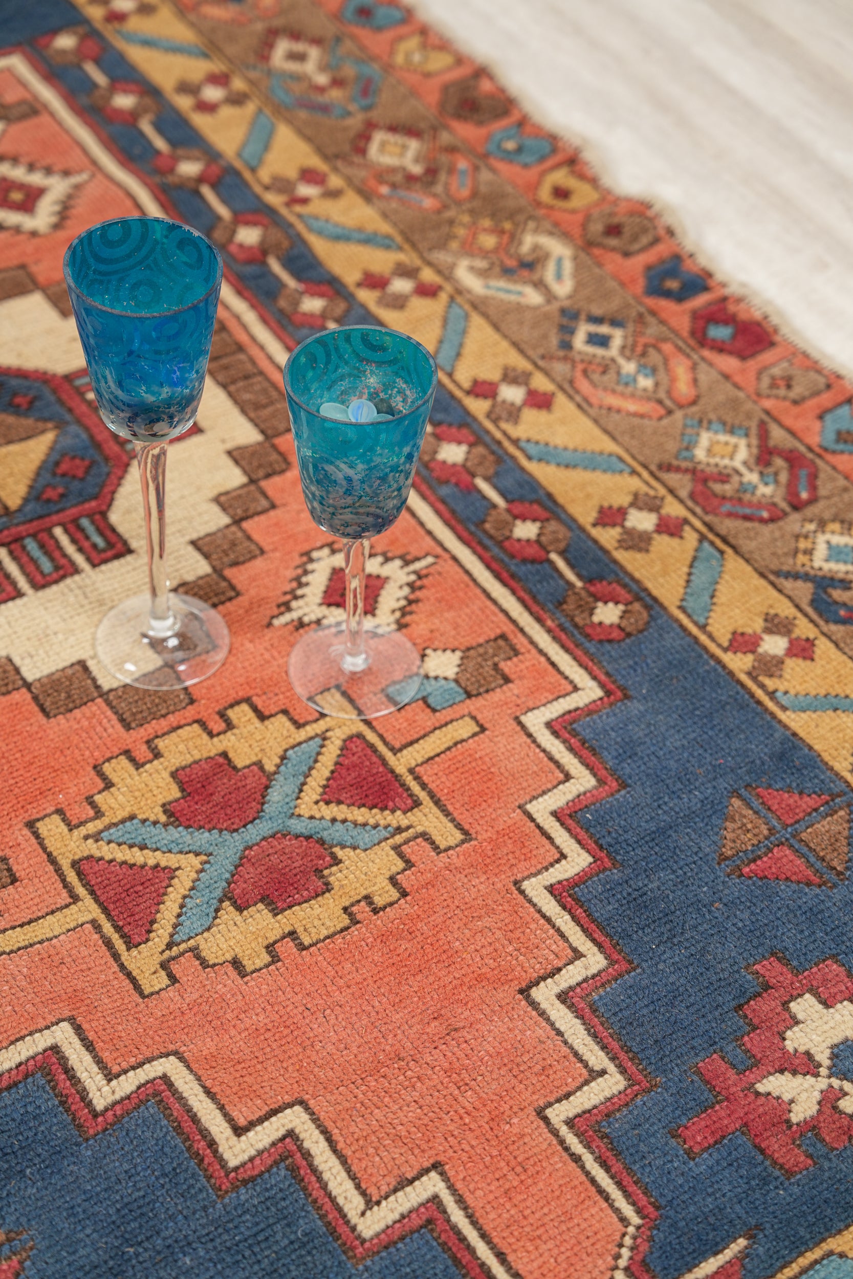 Vintage Turkish Kazak Rug 7'2" X 4'