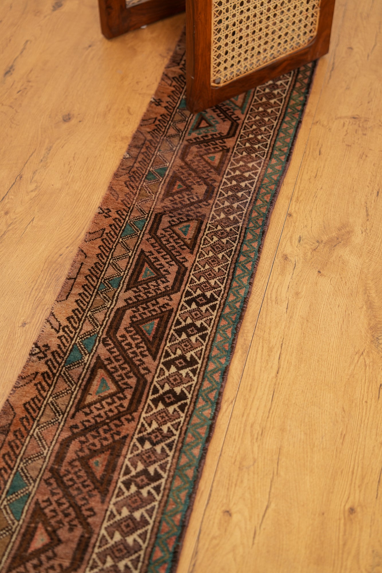 Vintage Turkmen Skinny Runner Rug 8'10" x 1'2"