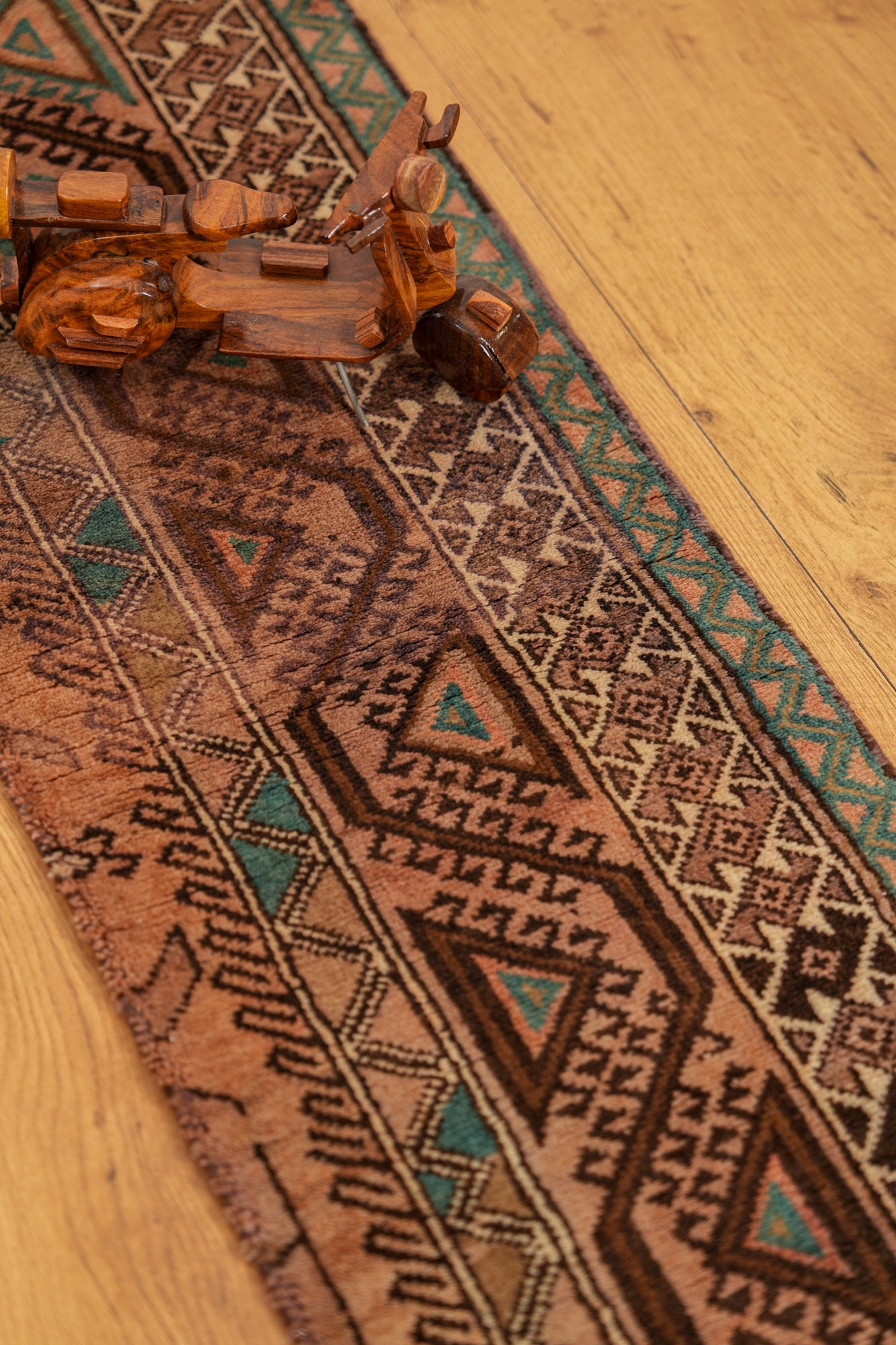 Vintage Turkmen Skinny Runner Rug 8'10" x 1'2"