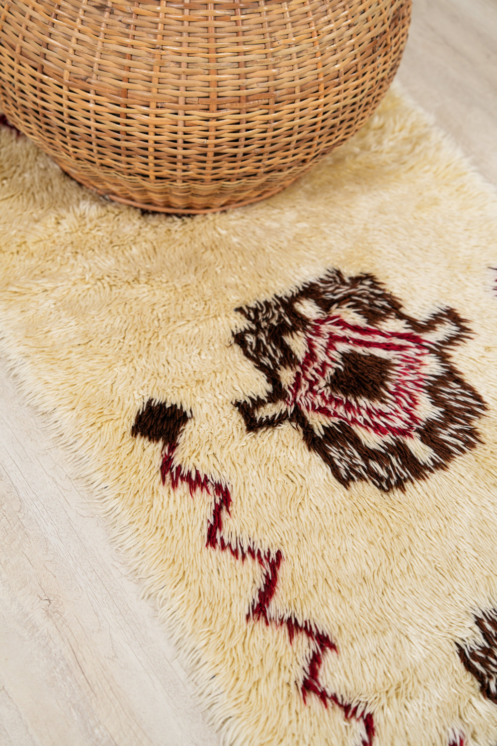 Vintage Scandinavian Deco Runner Rug 11'2" x 2'2"
