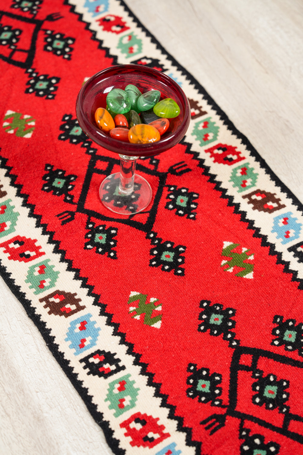 Vintage  Eastern European Kilim 3'9" X 1'3"