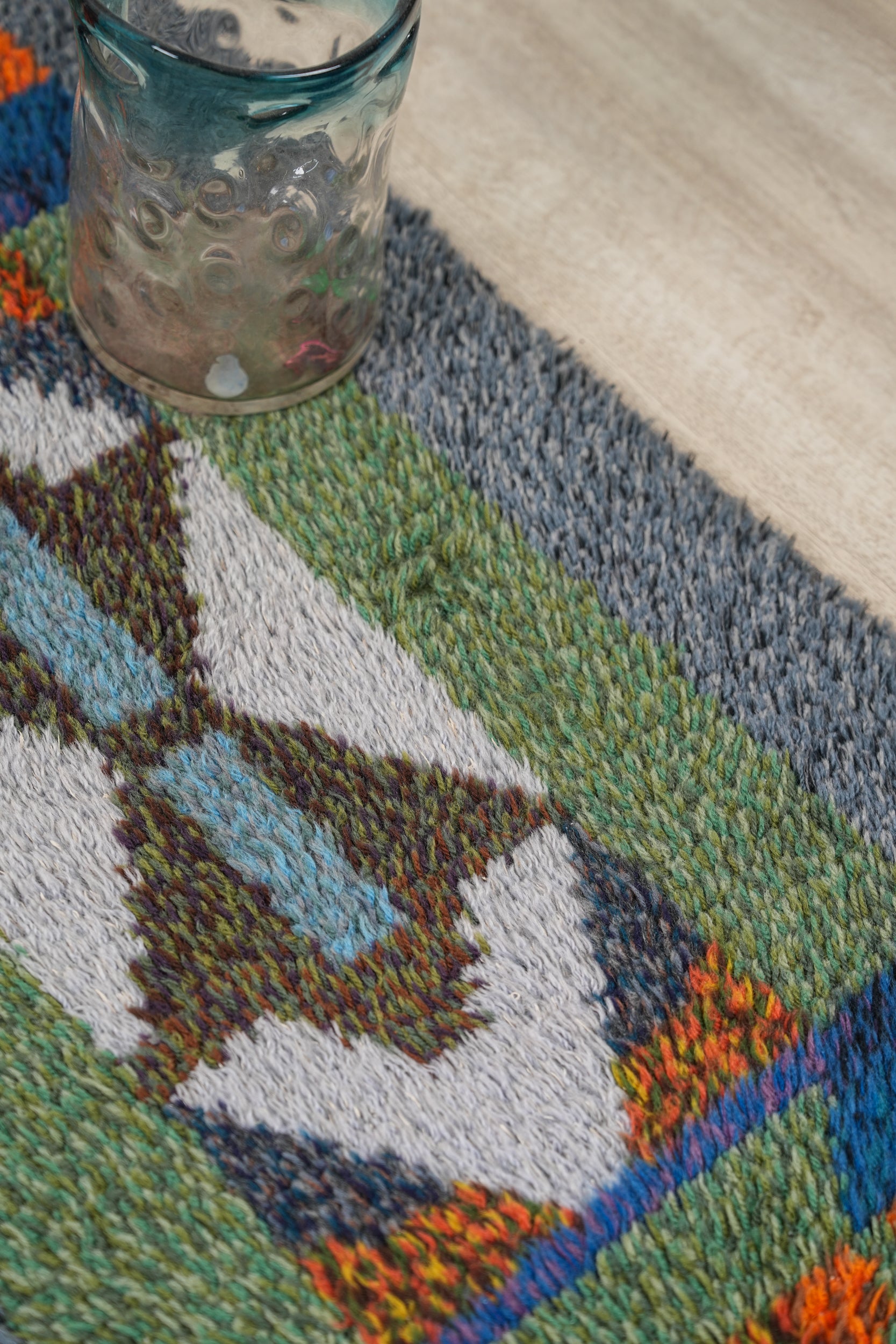 Vintage Scandinavian Rya Rug 3'5" x 1'10"