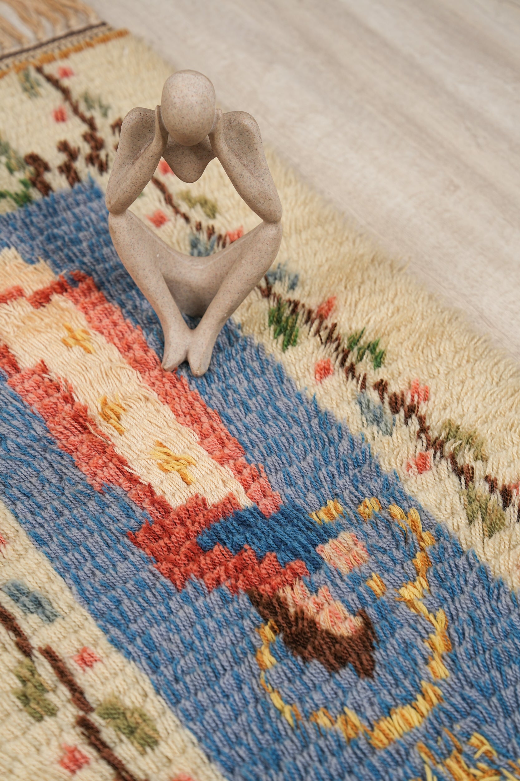 Vintage Swedish Rya Rug Tapestry 2'10" x 1'9"