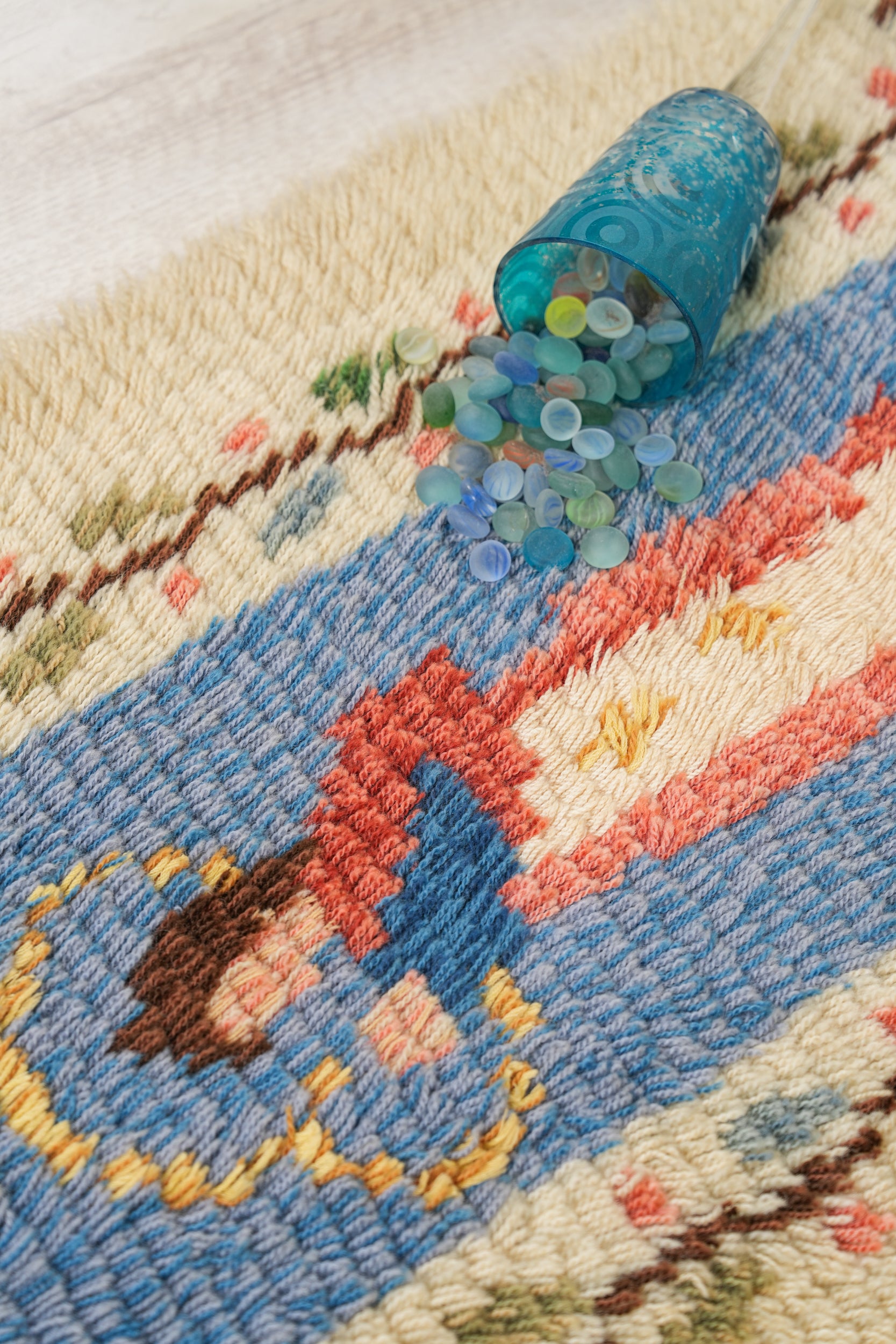 Vintage Swedish Rya Rug Tapestry 2'10" x 1'9"