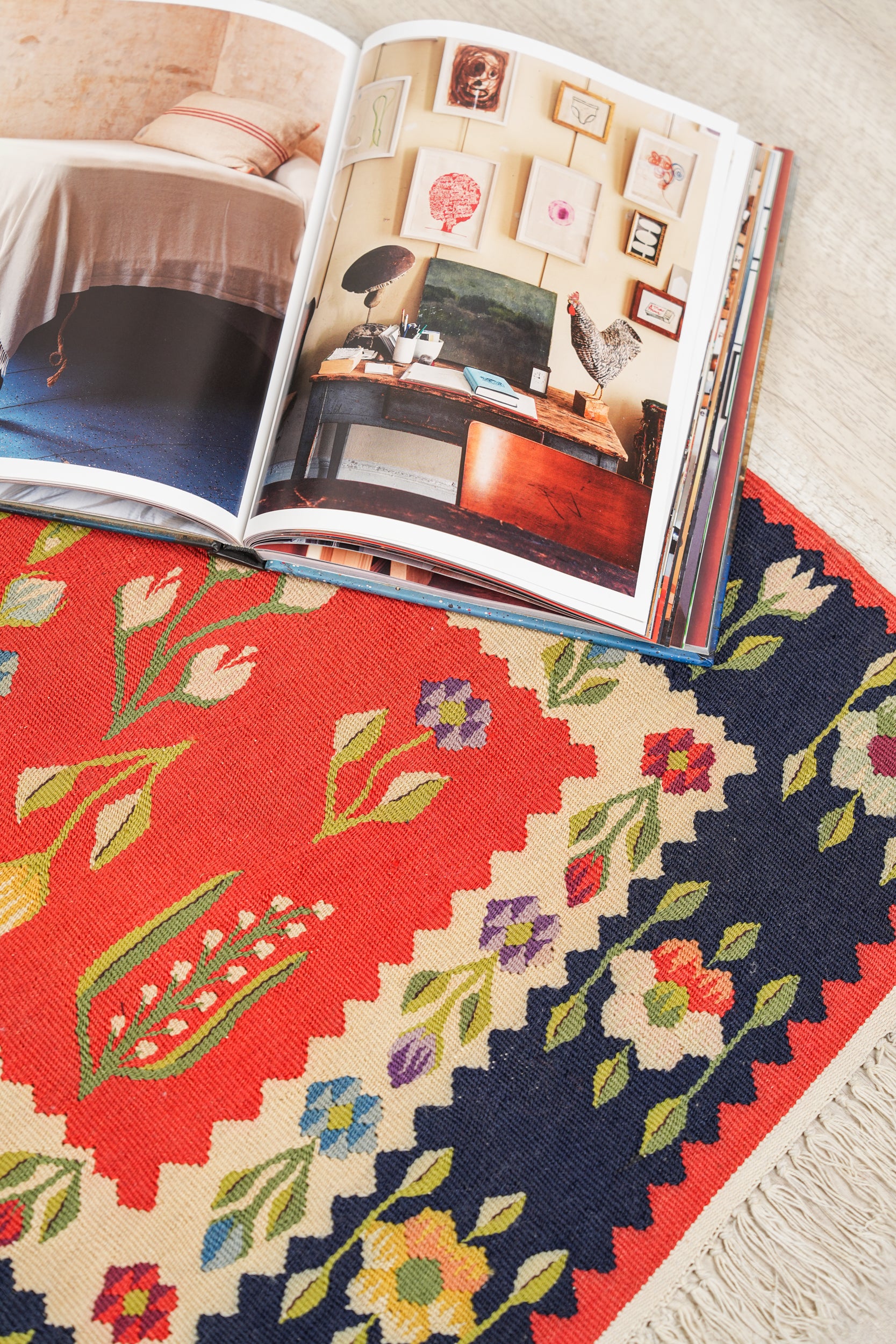 Vintage Bessarabian Kilim 4' x 2'