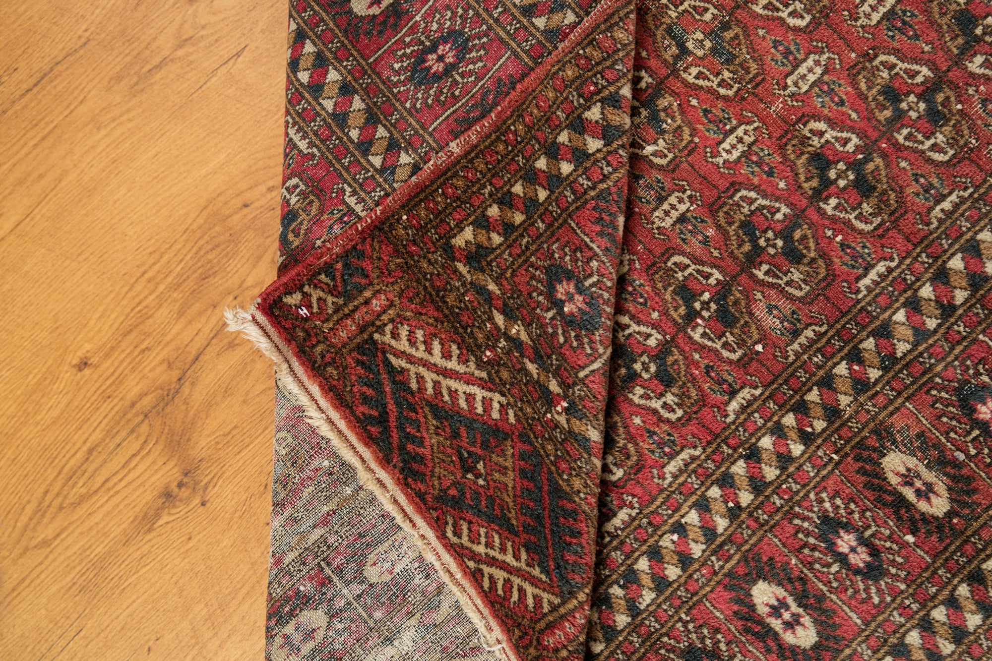 Vintage Turkmen Bokhara Rug 5' x 3'