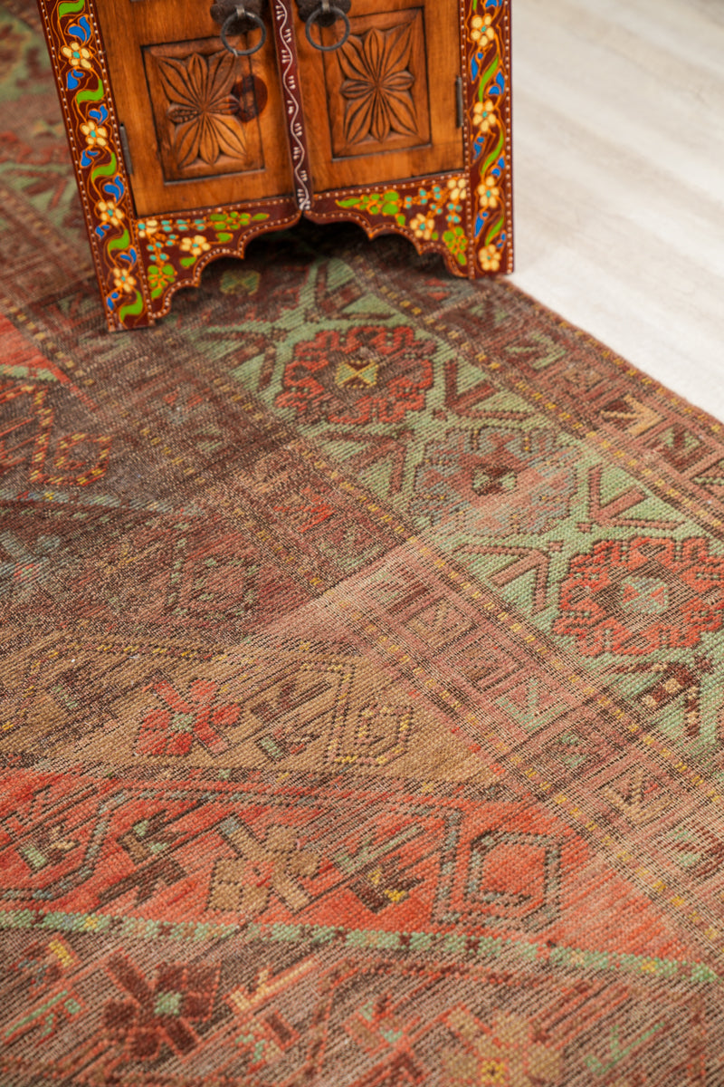 ANTIQUE CAUCASIAN GENDJE KAZAK RUG 10'2" x 4'9"
