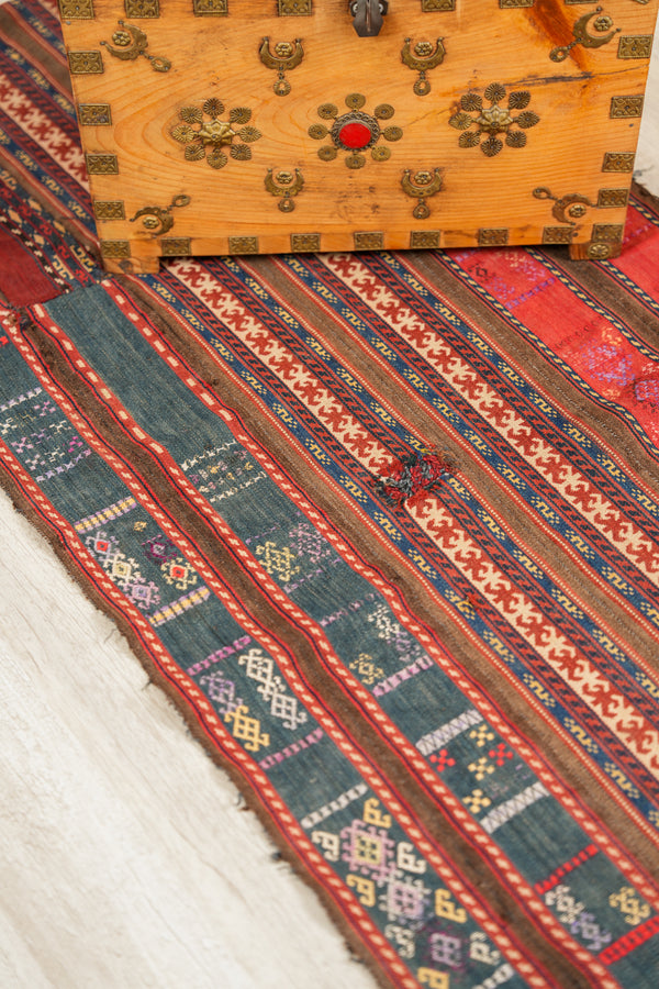 Antique Caucasian Textile Fragment 4'10" x 2'