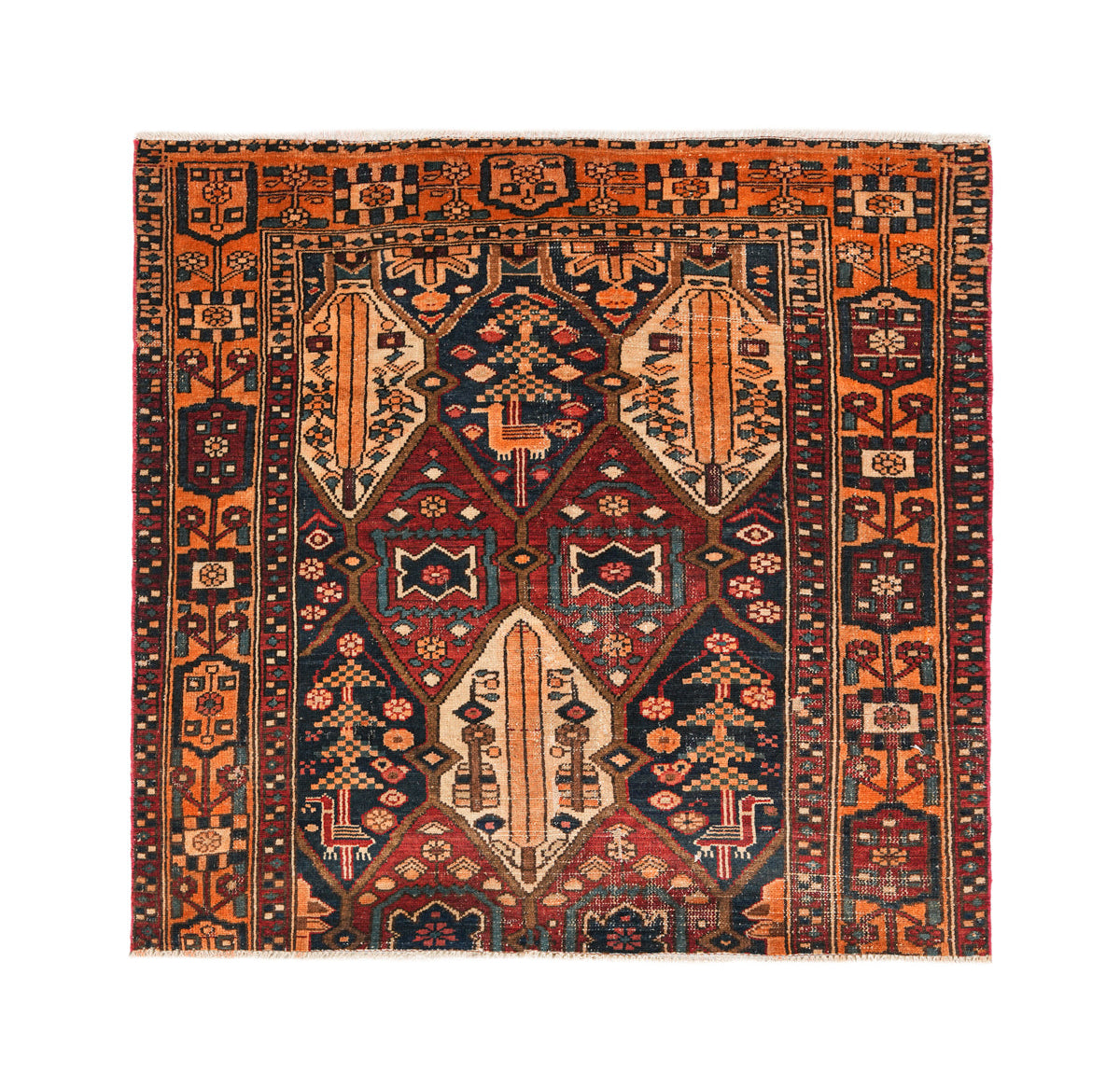 Vintage Turkish Fragment Rug 4'6" x 4'4"