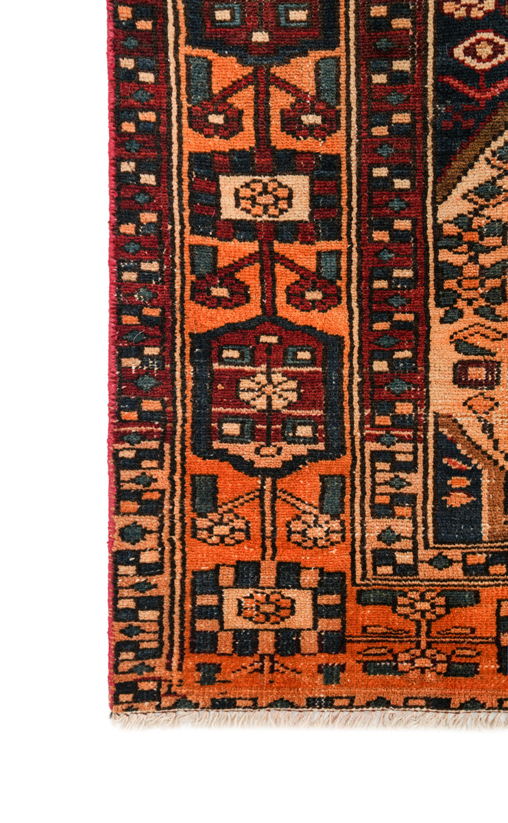Vintage Turkish Fragment Rug 4'6" x 4'4"