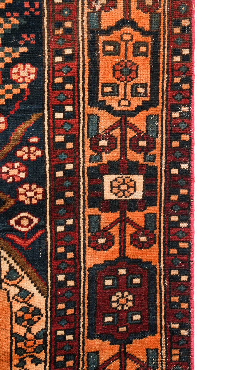 Vintage Turkish Fragment Rug 4'6" x 4'4"