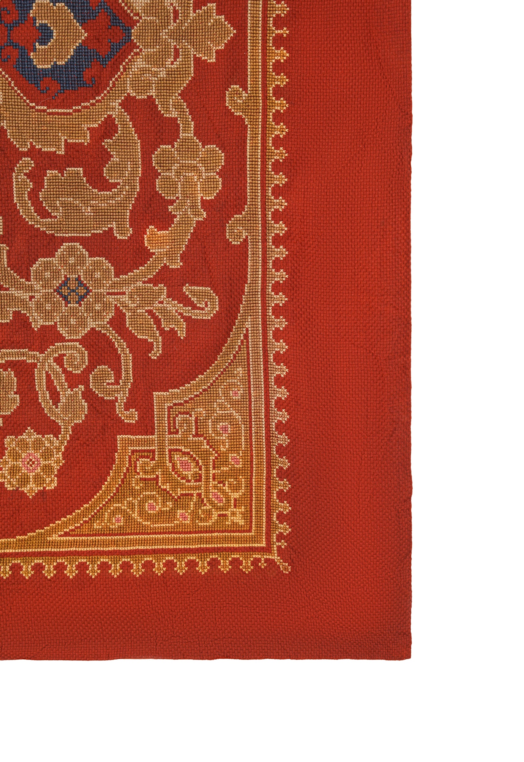 Vintage Scandinavian Cross Stich Textile 5'2" X 5'2"