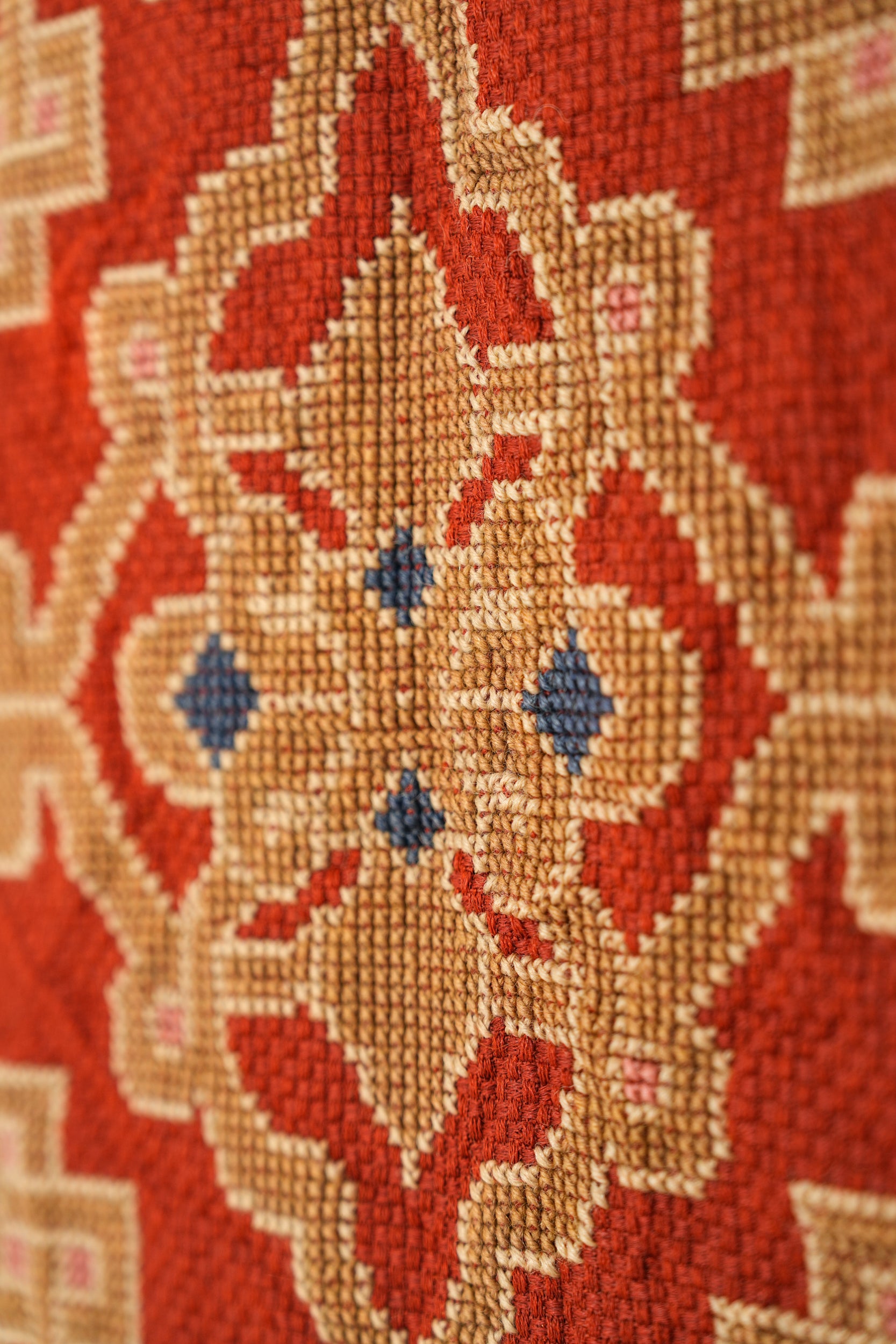 Vintage Scandinavian Cross Stich Textile 5'2" X 5'2"