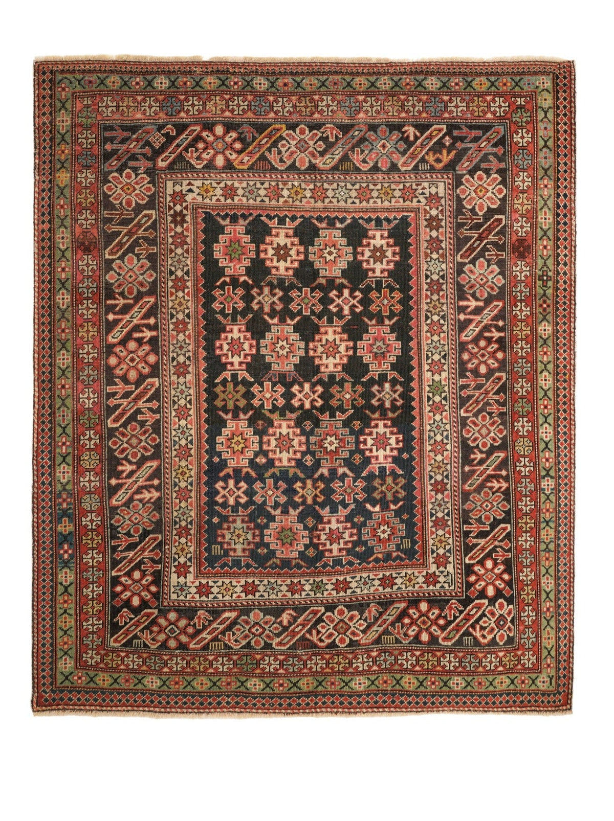 Antique Caucasian Shirvan Chichi Rug 5' x 4'2