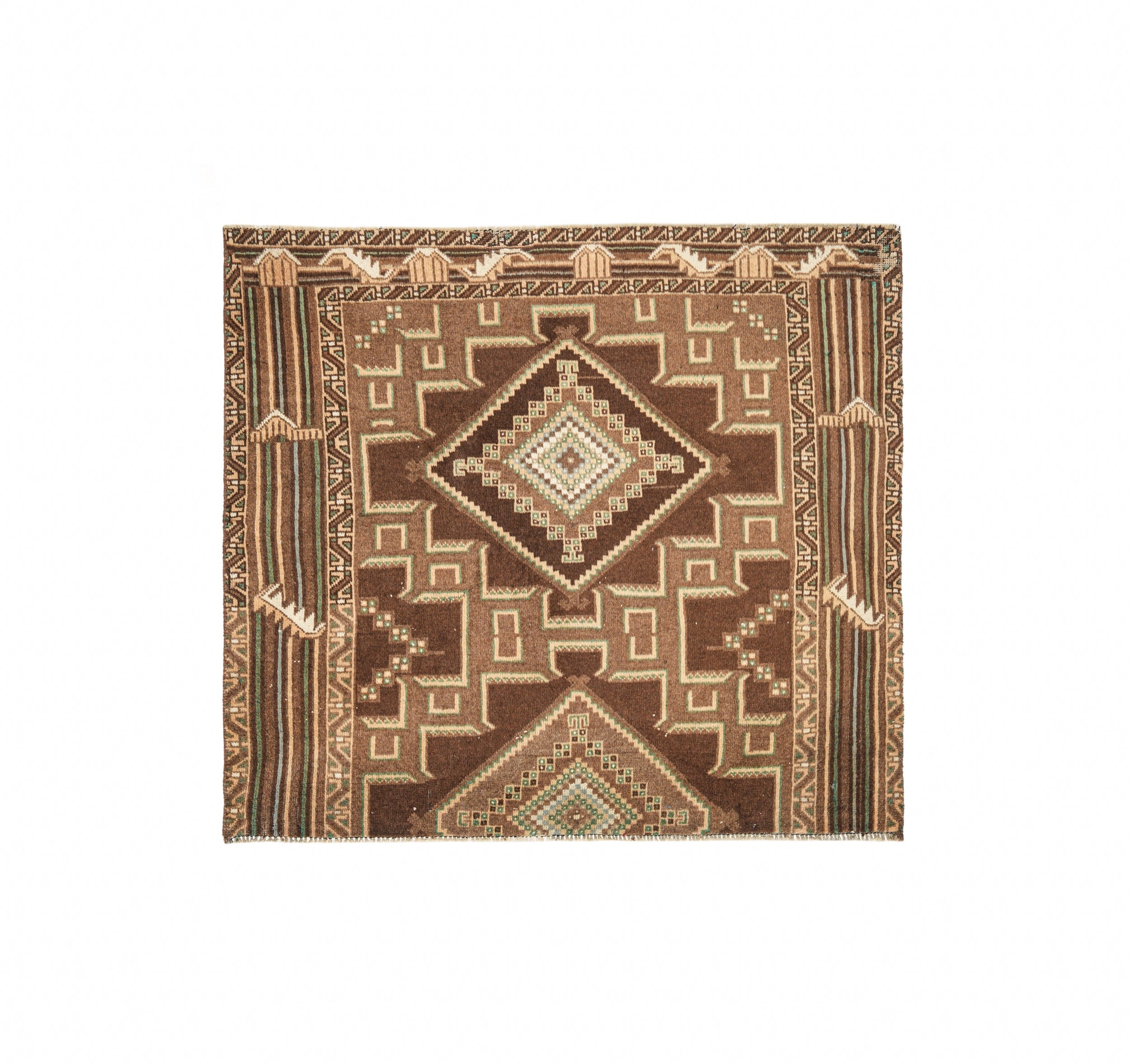 Vintage Baloch Fragment Rug 3'10" x 3'4"