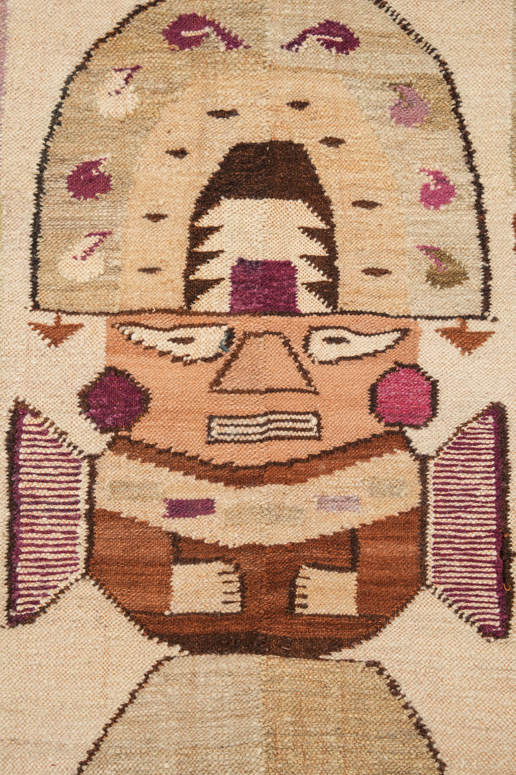 Vintage Peruvian Inca Tumi Tapestry 3'9" x 3'4"