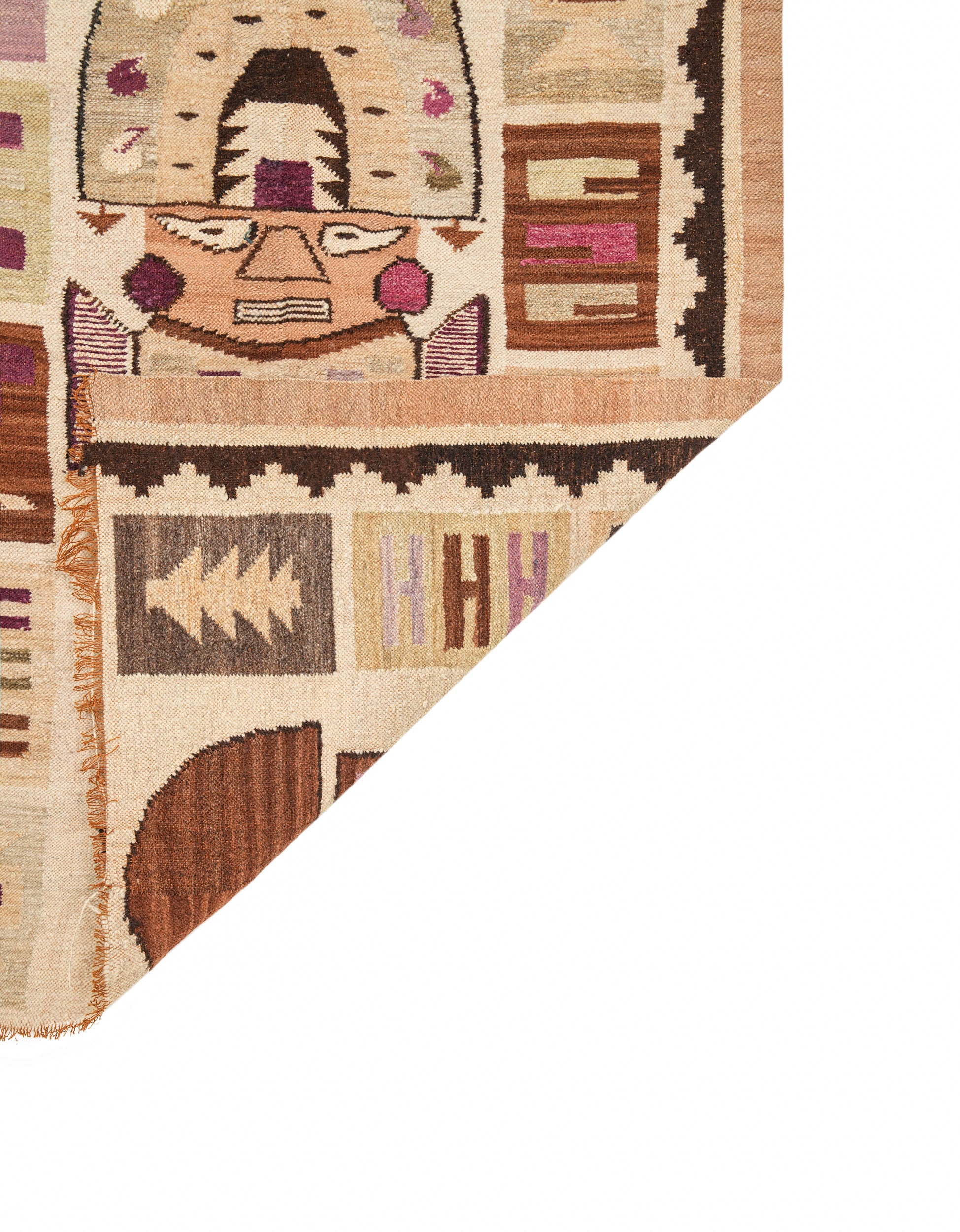 Vintage Peruvian Inca Tumi Tapestry 3'9" x 3'4"