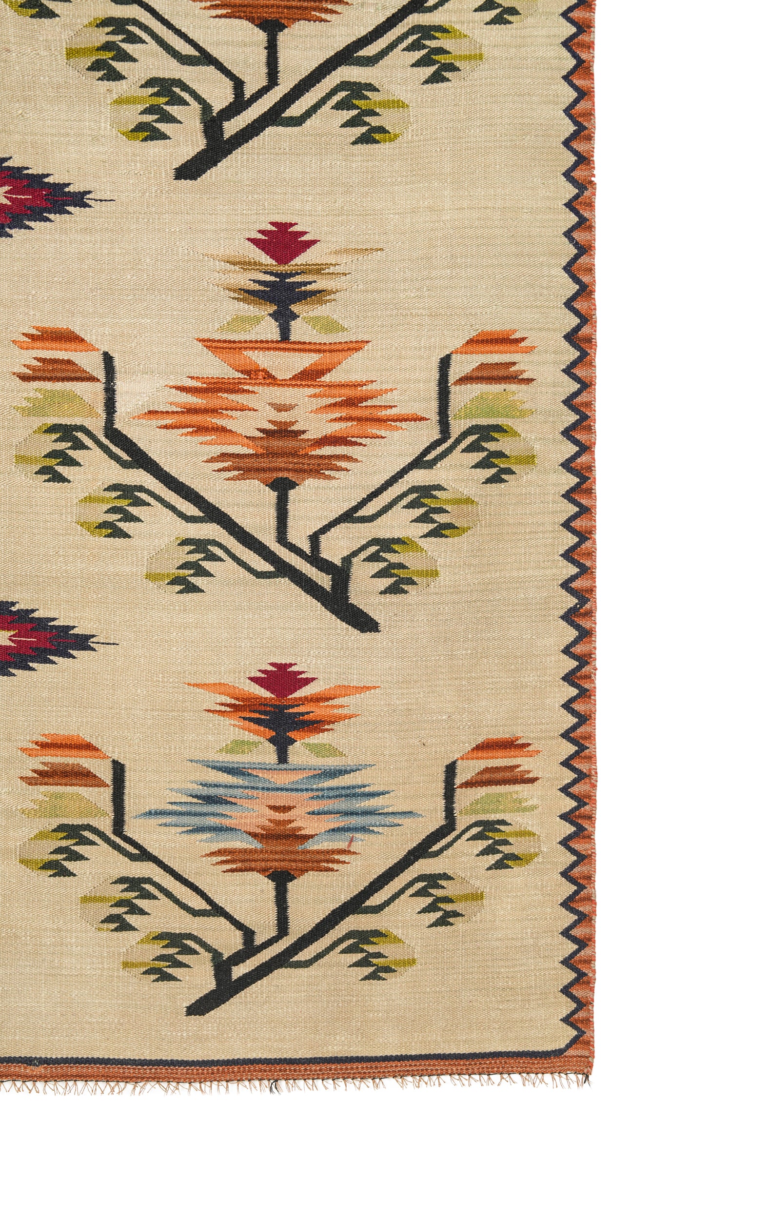 Vintage Floral Polish Kilim 6'10" X 4'6"