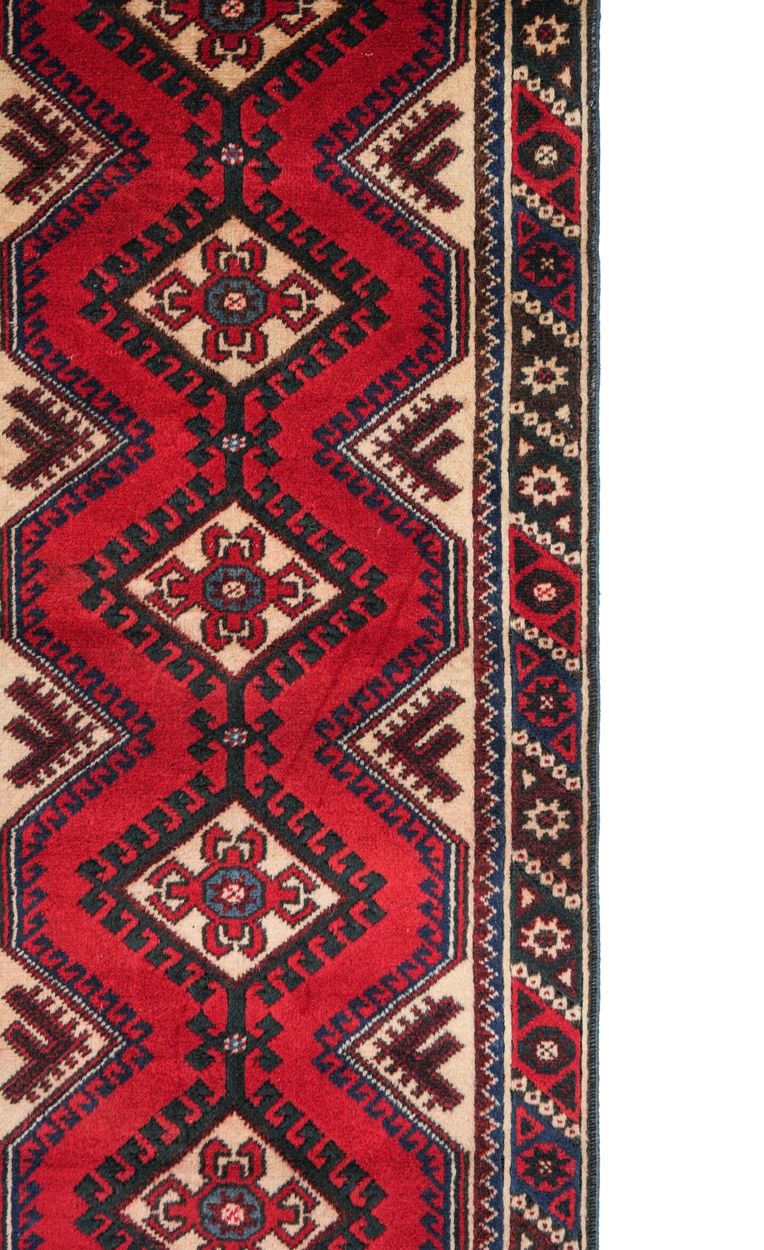 Vintage Turkish Kazak Hallway Rug 9'3" x 2'7"